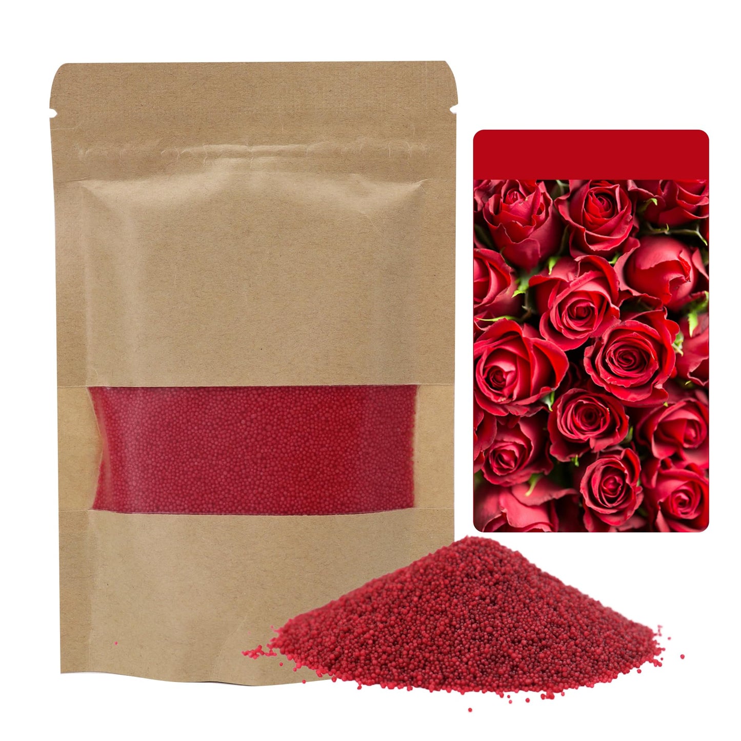 Monivi Scented Candle Sand with Wicks 1.1lb Red Pearled Candle Beads Sand Candles with Wicks for Mothers Day Gift 85 Burn Hours Refillable Candle Wax for DIY Candle Making(Scented Rose)