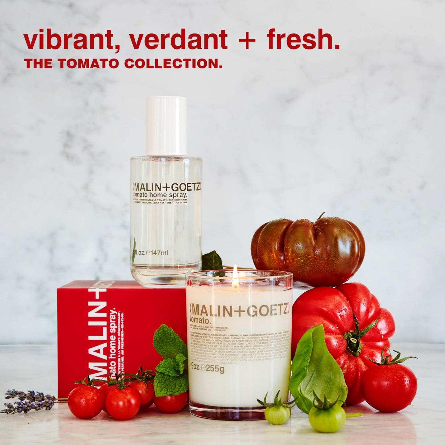 MALIN+GOETZ Tomato Candle – Home Grown Tomato Aroma Fragrance Scented Candle, Natural Wax Blend, Fresh & Verdant Scent, Vegan & Cruelty Free, Single Wick Candle, Lasts 60 Hours