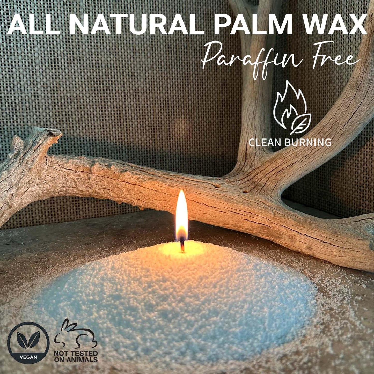 Pearled Candle Sand Gift Set - 18oz Sand Wax, 30 Wicks, 2X Natural Fragrance Oils + Free Large Glass Jar Included - Smoke-Free Powder Snow Candles, Upto 120 Hours Burn Time - DIY Candle Making Kit