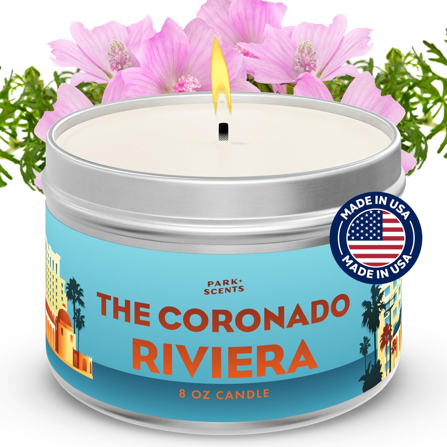 The Coronado Riviera Scented Candle - Accurate Duplicate of Resort Fragrances in Disneyworld, Florida - Hotel Scents - Handmade Soy Blend, Vegan & Cruelty-Free - Made in USA