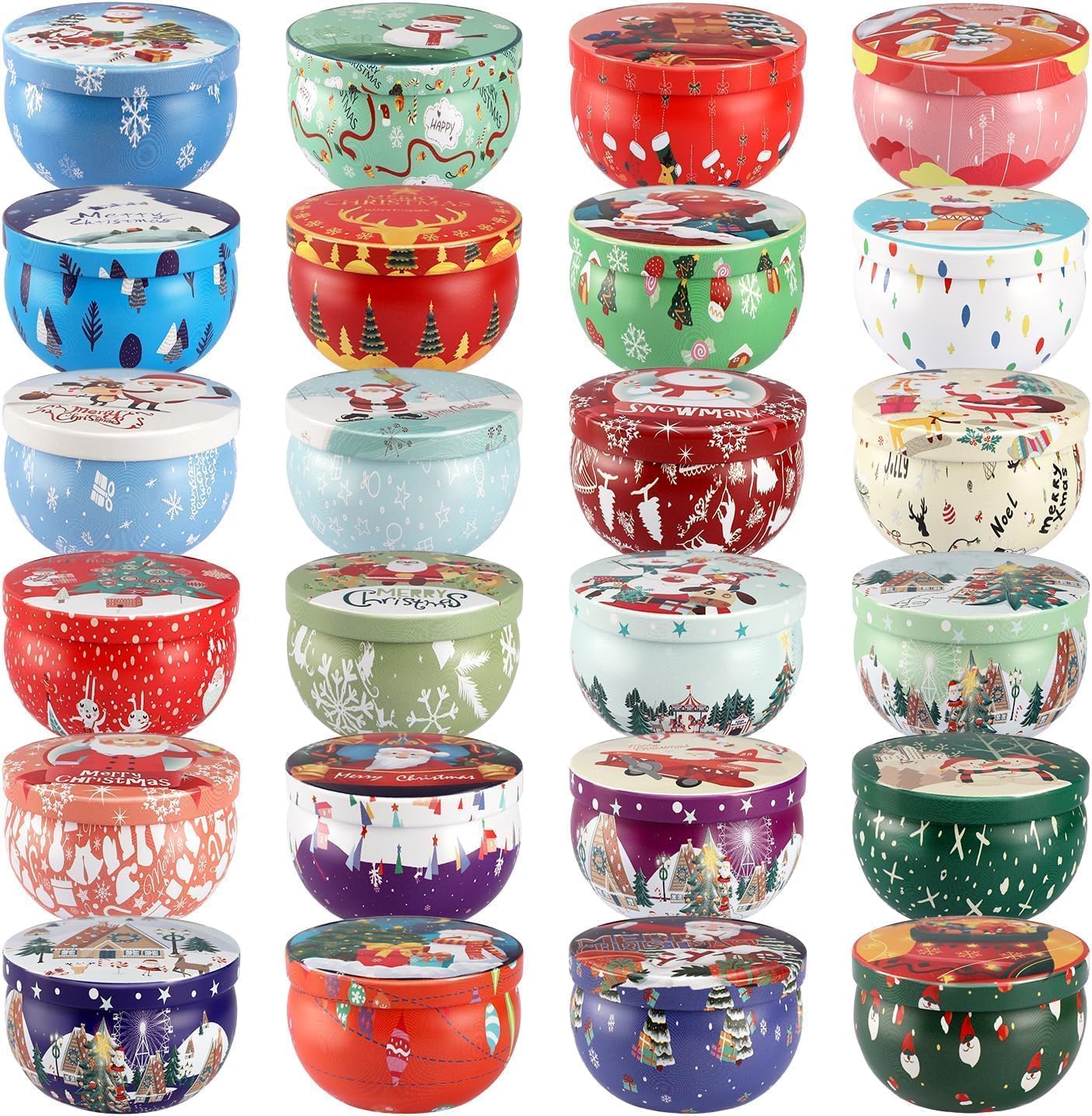 AYIQIW 24 Pack Christmas Scented Candles Gift Set for Woman, Jar Candle, 2.5 oz Soy Wax Tin Candle-Ideal Gift for Travel Home Décor,Aromatherapy