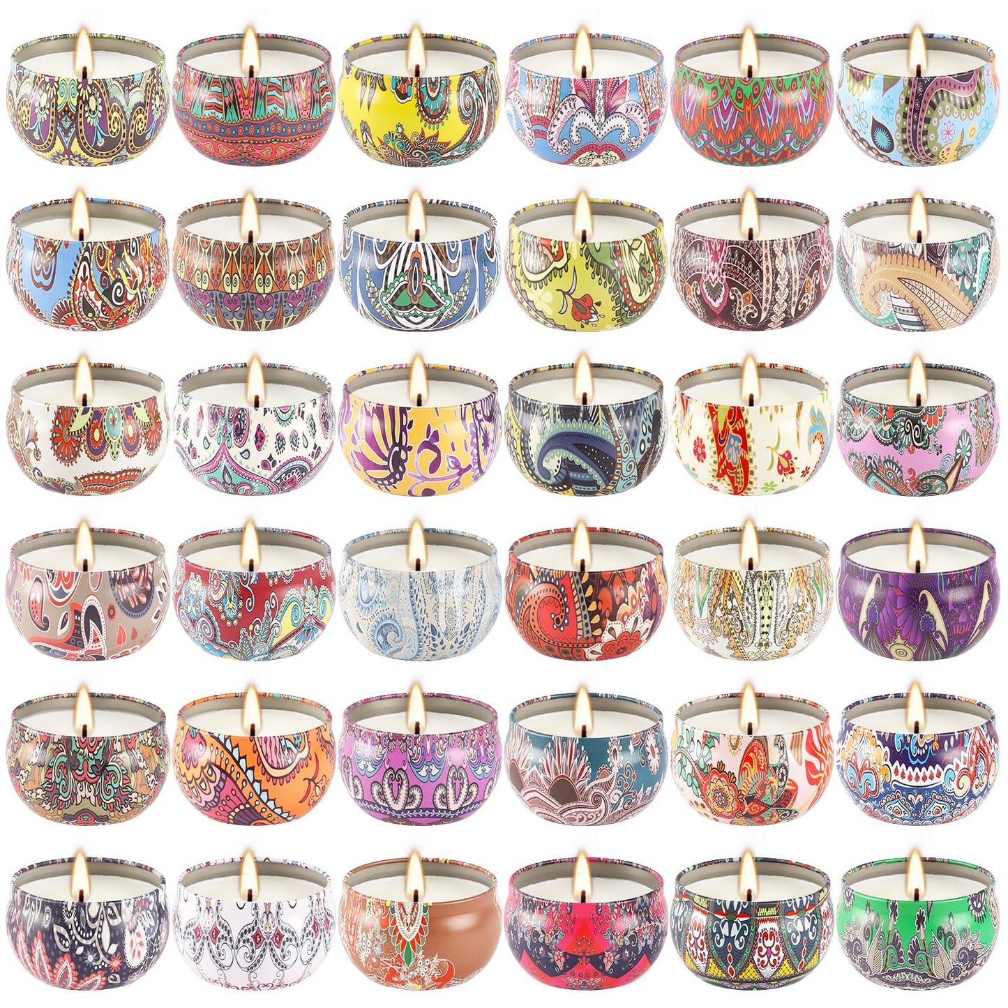 YOROXRG Scented Candles 36 Pack Soy Wax Travel Tin Jar Candles for Home 2.5 OZ Scented Candles for Mom for Christmas, Birthday, Thanksgiving, Mother's Day