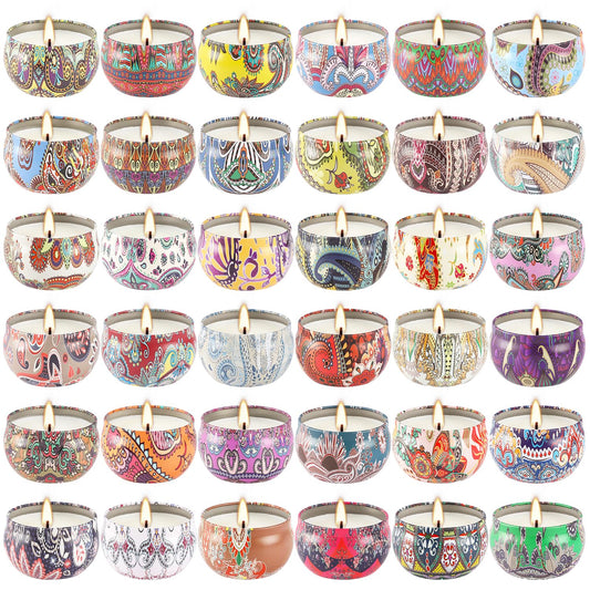 YOROXRG Scented Candles 36 Pack Soy Wax Travel Tin Jar Candles for Home 2.5 OZ Scented Candles for Mom for Christmas, Birthday, Thanksgiving, Mother's Day