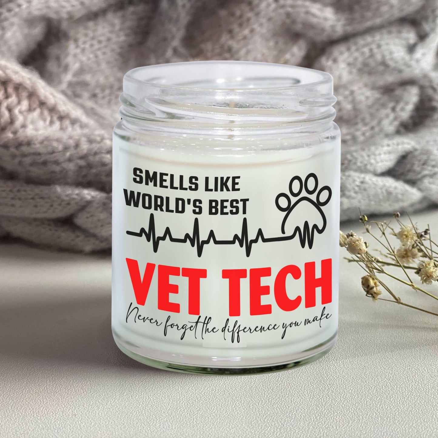MEDROC Funny Veterinary Medicine Gifts - 9oz Vanilla Candle, Vet Gifts for Women Men, Vet Tech Week Gifts for Technician Animals Care Tech Gift Bulk