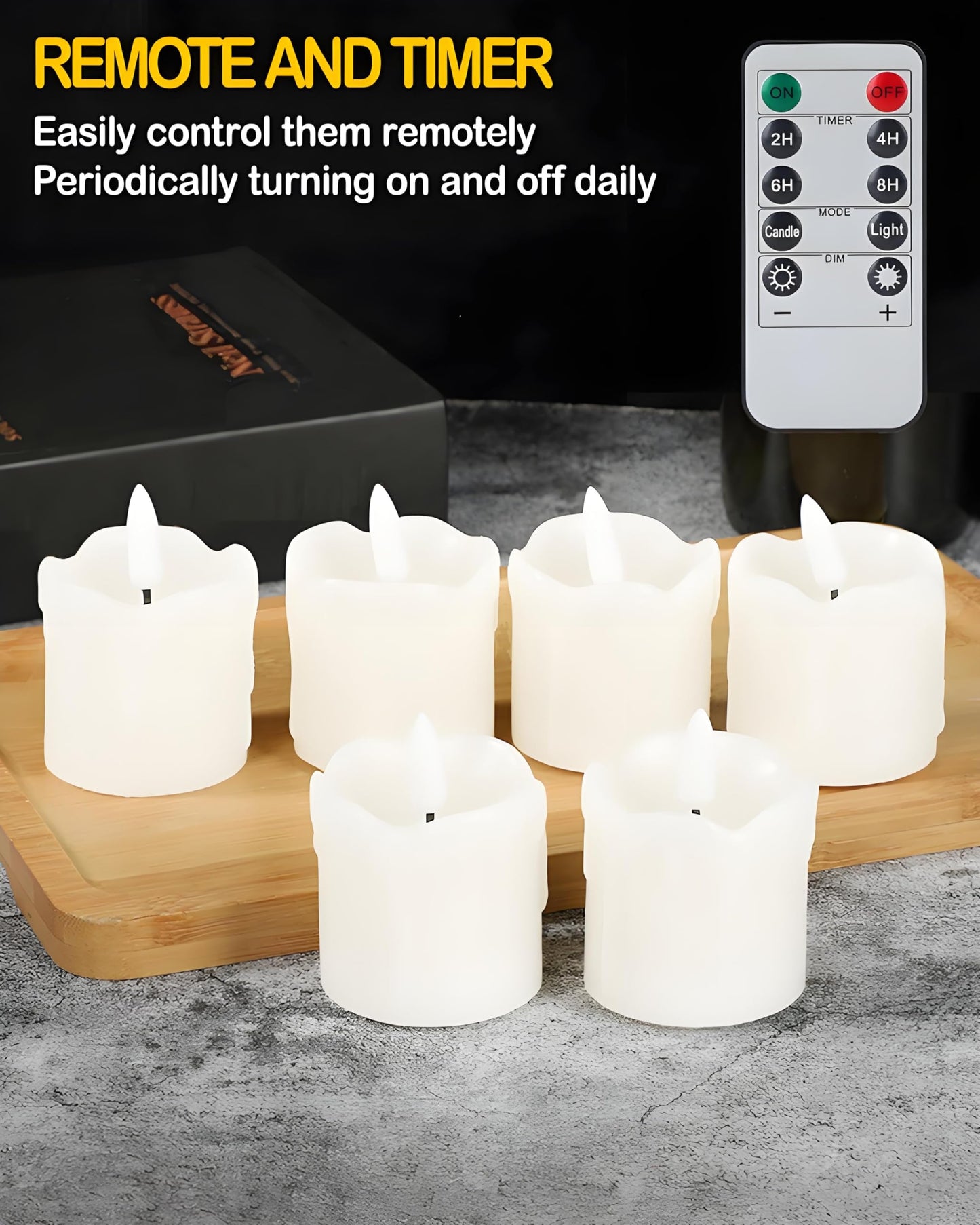 Gmnee 2"x2" White Flameless Votive Candles with Remote Timer, 400+Hours Small Battery Operated LED Candles Flickering for Wedding, Party and Holiday Decoration(Battery Included)