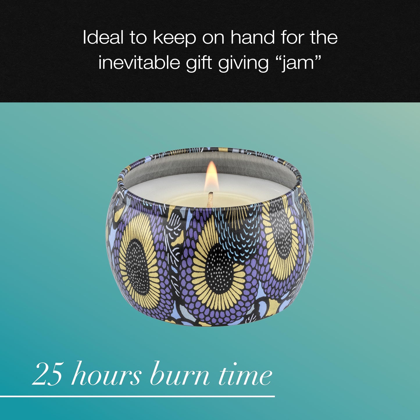 Voluspa Apple Blue Clover, Mini Tin Candle, 4 oz, 25 Hour Burn Time, Coconut Wax for Clean Burning, Handcrafted in the USA