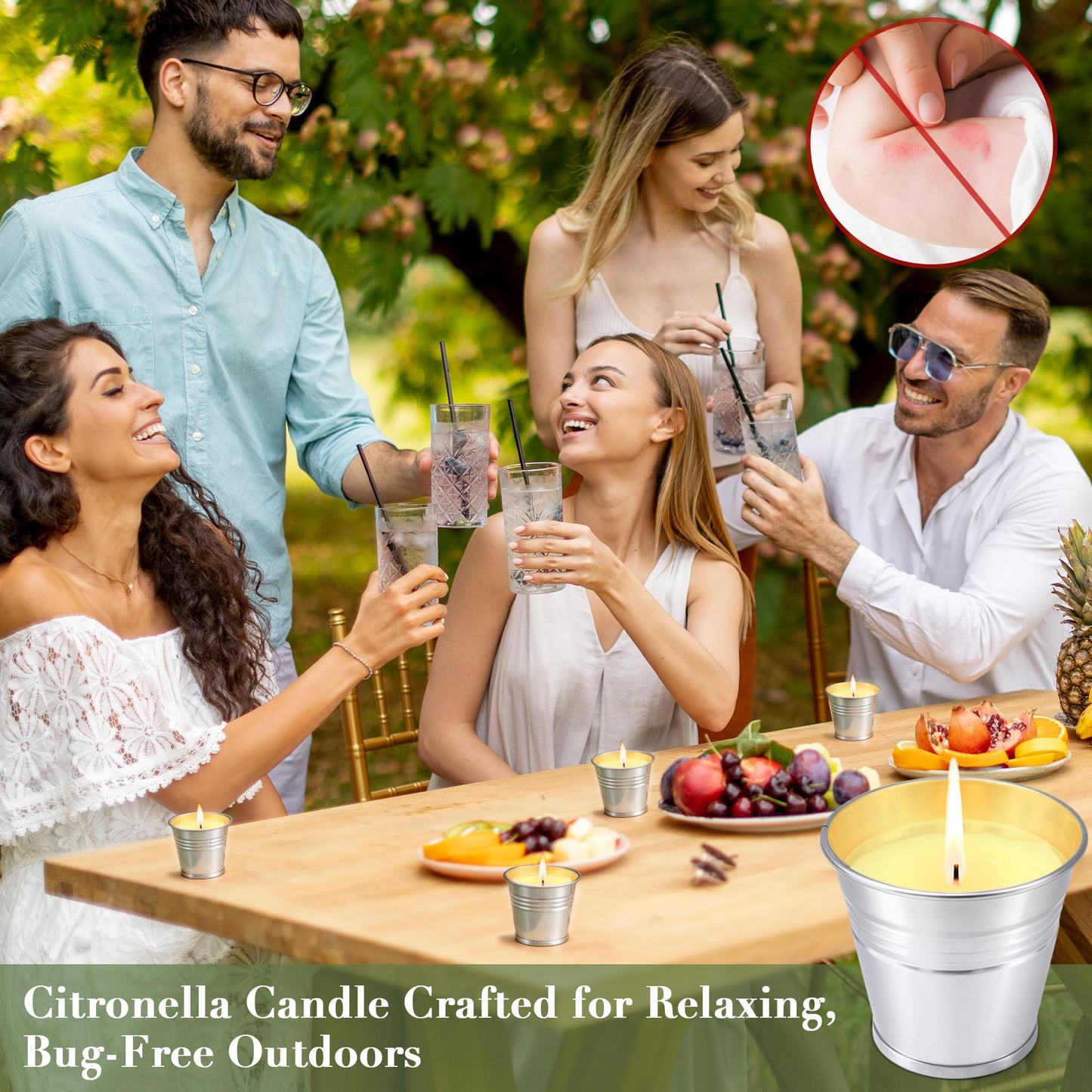 16 Pack Citronella Candles Outdoor for Patio Up to 160 Hours Burning, 2oz Small Citronella Candle Bulk Soy Wax, Summer Outdoor Candle for Yard Balcony Garden Porch Camping Outside