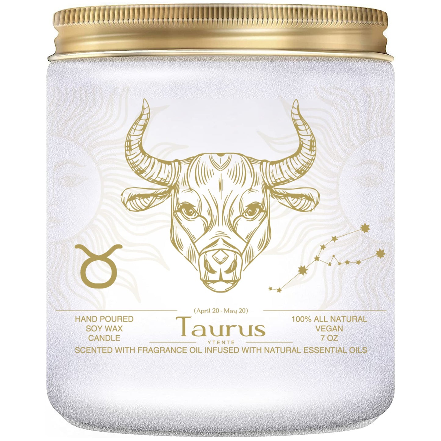 YTENTE Taurus Zodiac Sign Candle Gift, Zodiac Crystals Candle Jar,Astrology Lavender Scented Soy Stones Candles Best Friends Gifts for Women Men Sister Brother Funny Birthday Gift…
