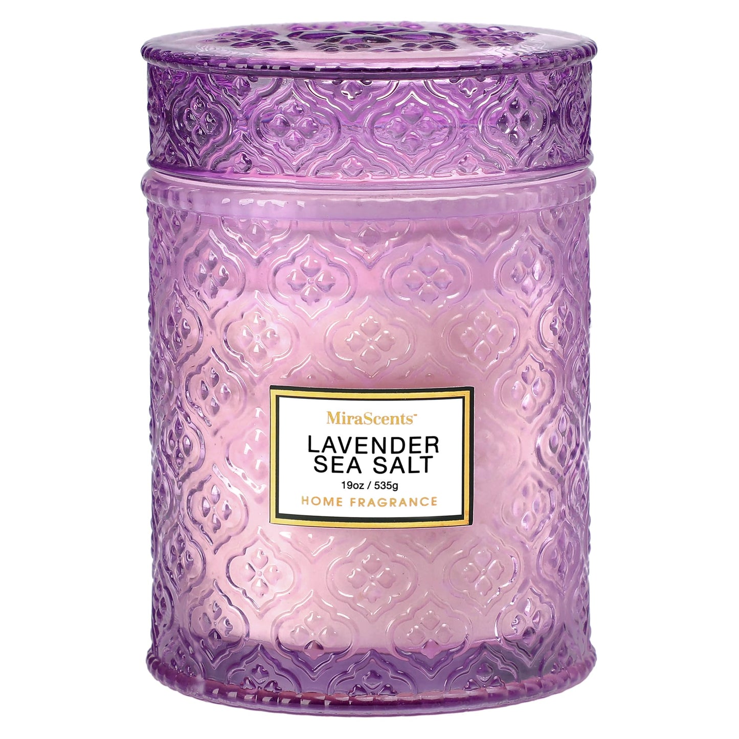 Lavender Scented Candle, 19oz Large Soy Wax Aromatherapy Candle, Lavender Sea Salt Luxury Glass Jar Candle for Home Decor, Relaxation Gifts for Women