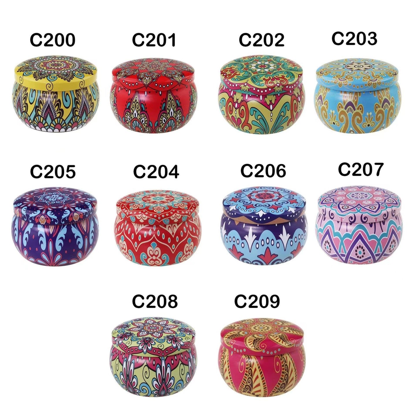 FWJUNHUYC Scented candle tin can drum metal packaging tinplate gift candy scented candle set tin box
