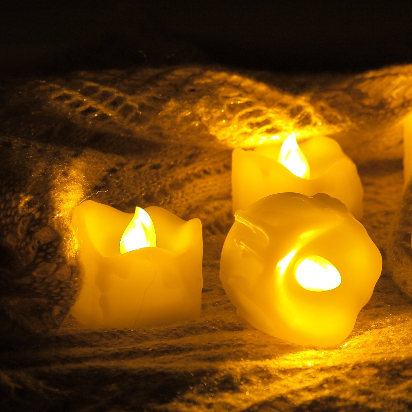 CANDLE CHOICE Battery Operated Flameless Tealight Votive Candles with Remote Realistic Flickering Electric LED Tea Lights for Halloween Christmas Wedding Party Decorations 12 Pack Batteries Included