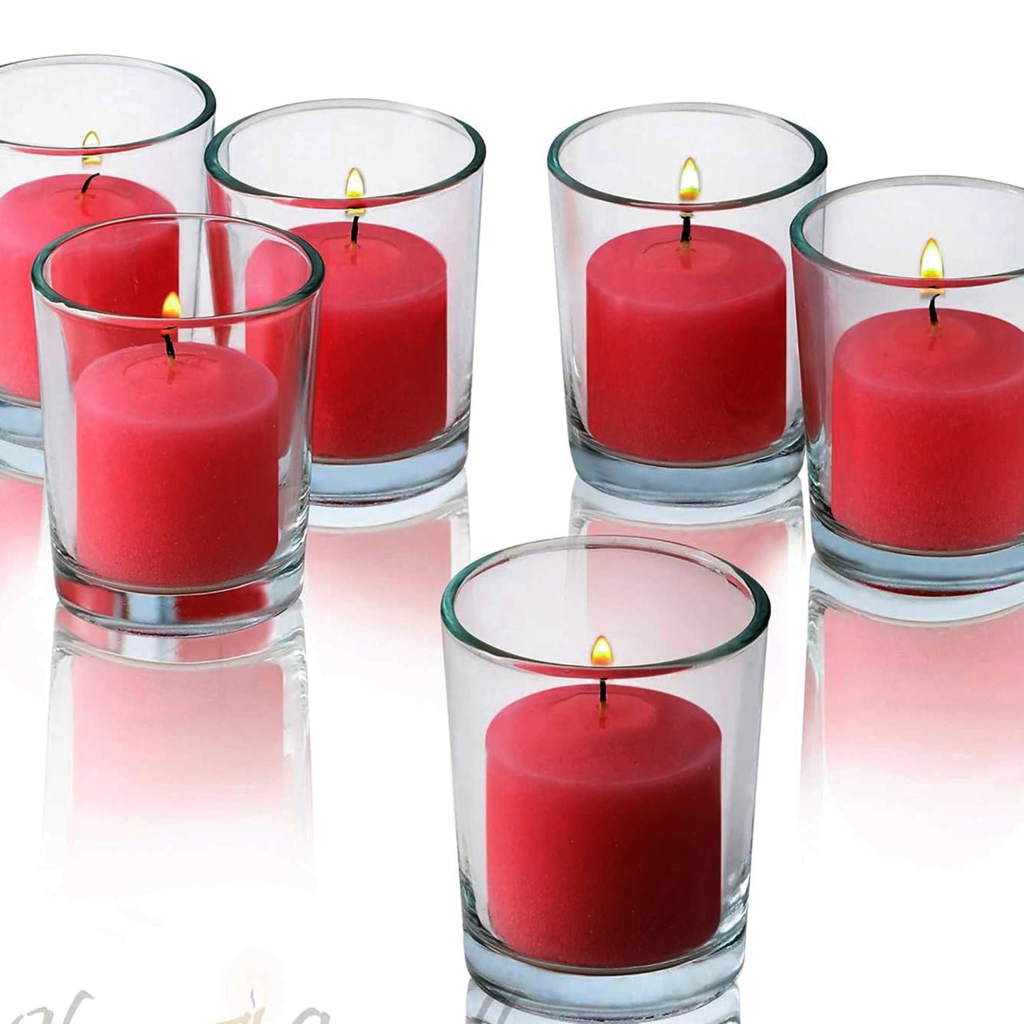 Red Apple Cinnamon Scented Votive Candles, Set of 12-1.25" Wax Candles for Home, Scented 10 Hour Burn Time - Aromatherapy, Spa Ambiance, Table Centerpieces & Home Décor