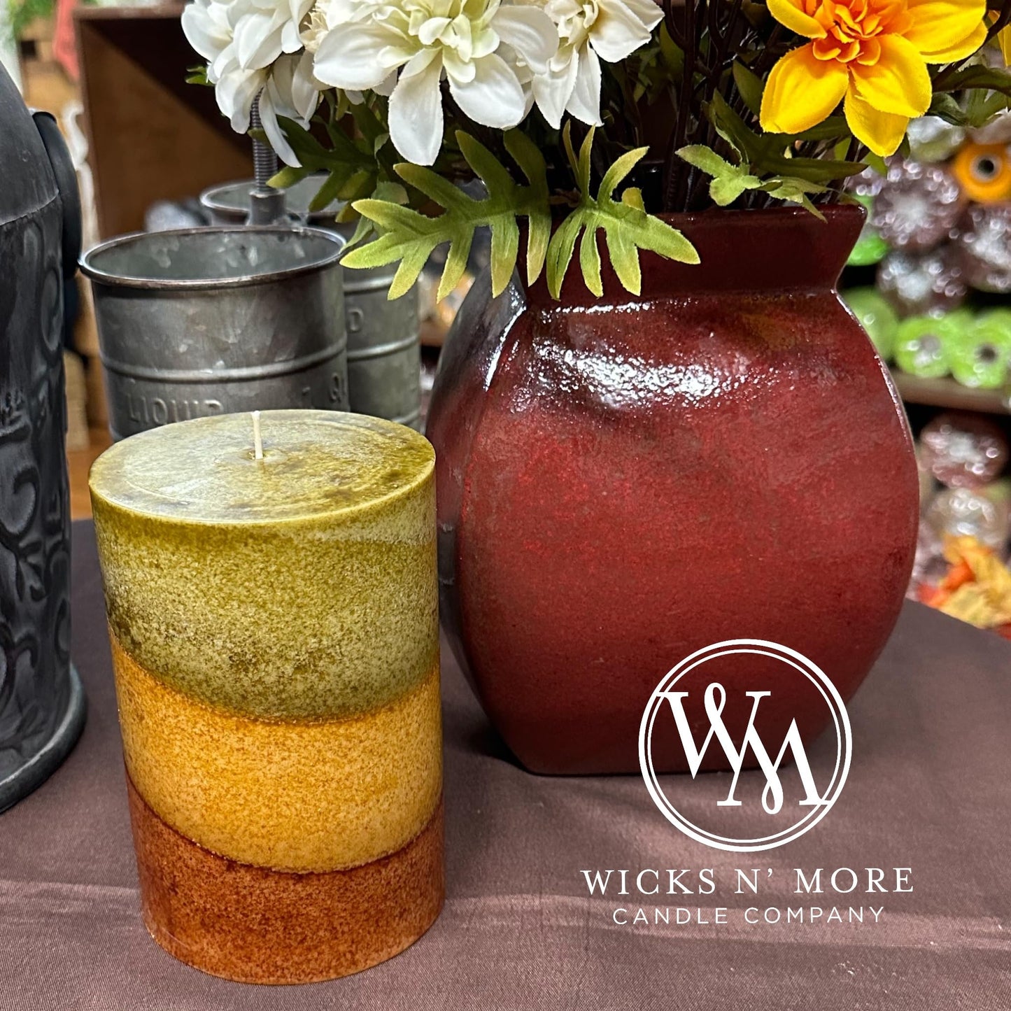 Wicks N More Amish Harvest Scented Pillar Candles (3x6)