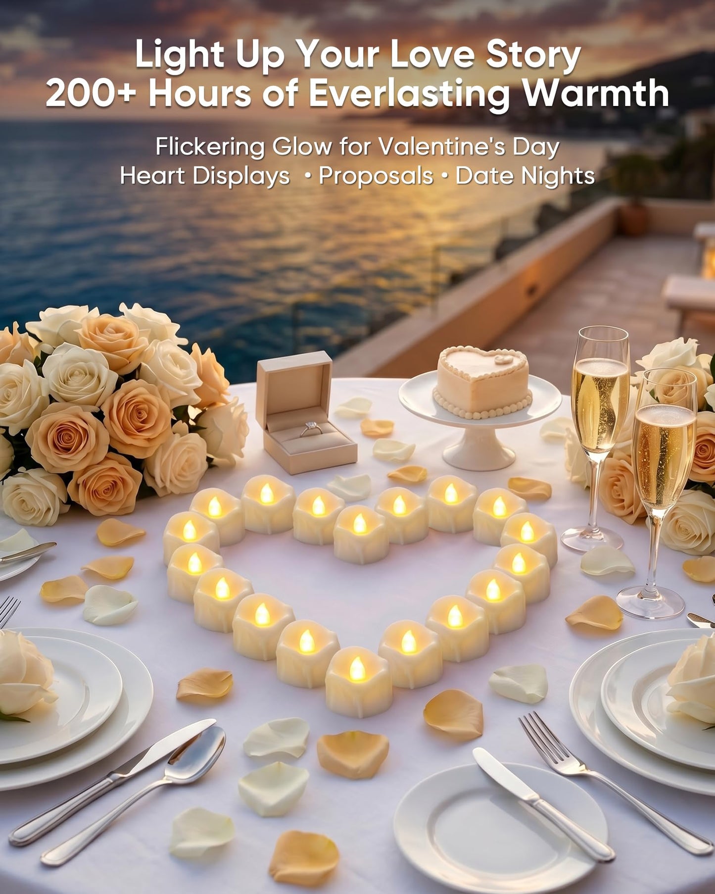 Homemory 24 Pack White Dripping Flameless LED Tea Lights, 1.58" x 1.2" Battery Operated Flickering Fake Candles, 200+ Hours Electric Votive Tealights for Wedding, Halloween, Christmas Centerpieces