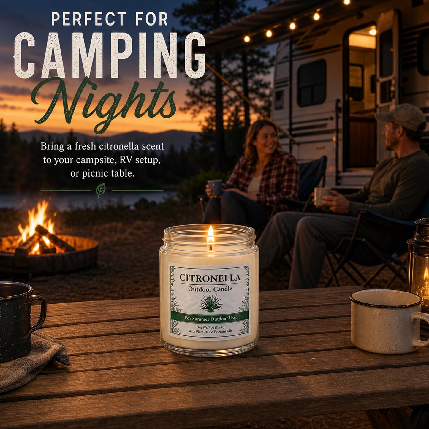 Citronella Candles Outdoor - 6 Pack Soy Wax Citronella Candles, 42 oz 300 Hours Total Outdoor Candle Set for Patio Backyard, Garden, Balcony, Deck, Porch, BBQ, Camping & Summer Parties