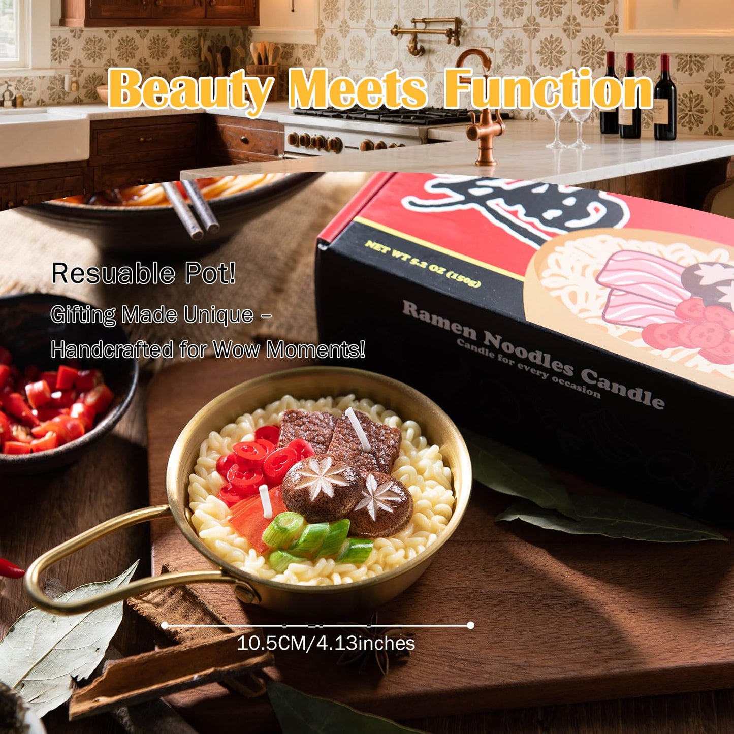 Ramen Noodles Vegetable Wax Candle for Friend Yourself Gift