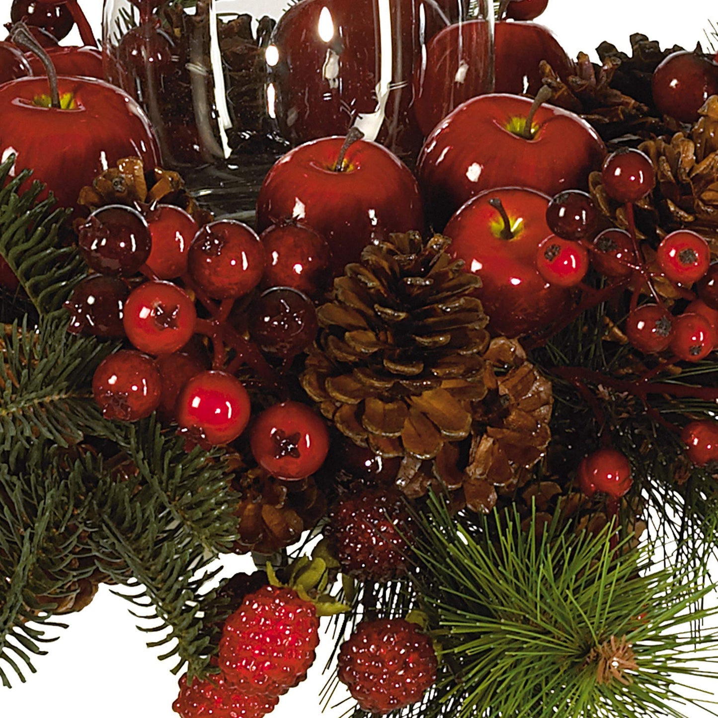 Nearly Natural 4654 Candleabrum Holiday, Red, 17.5x8.5x17.5