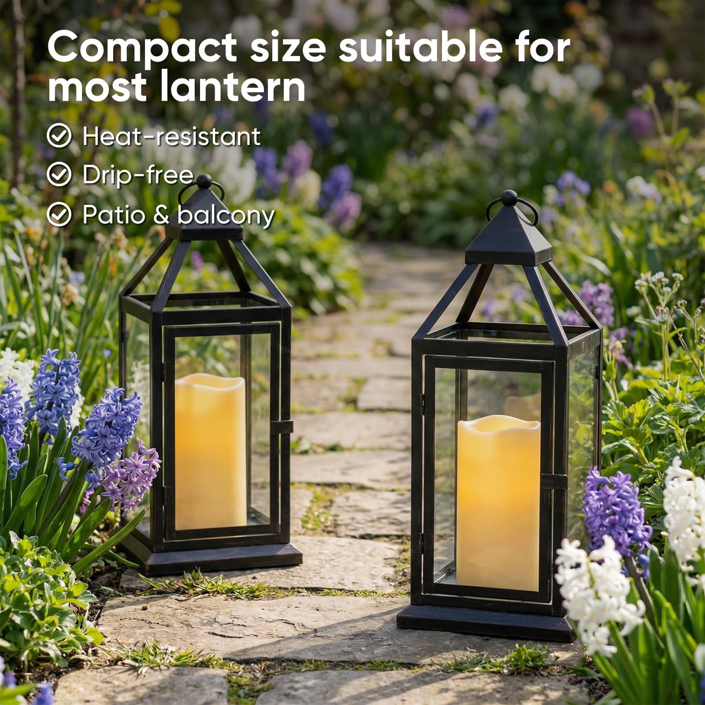 Amagic 3" x 6" Outdoor Waterproof Flameless Candles, Battery Operated Candles with Remote and Timer, Flickering Electric LED Pillar Candle for Outdoor Patio, Garden, Indoor Room Decor, Ivory, Set of 6