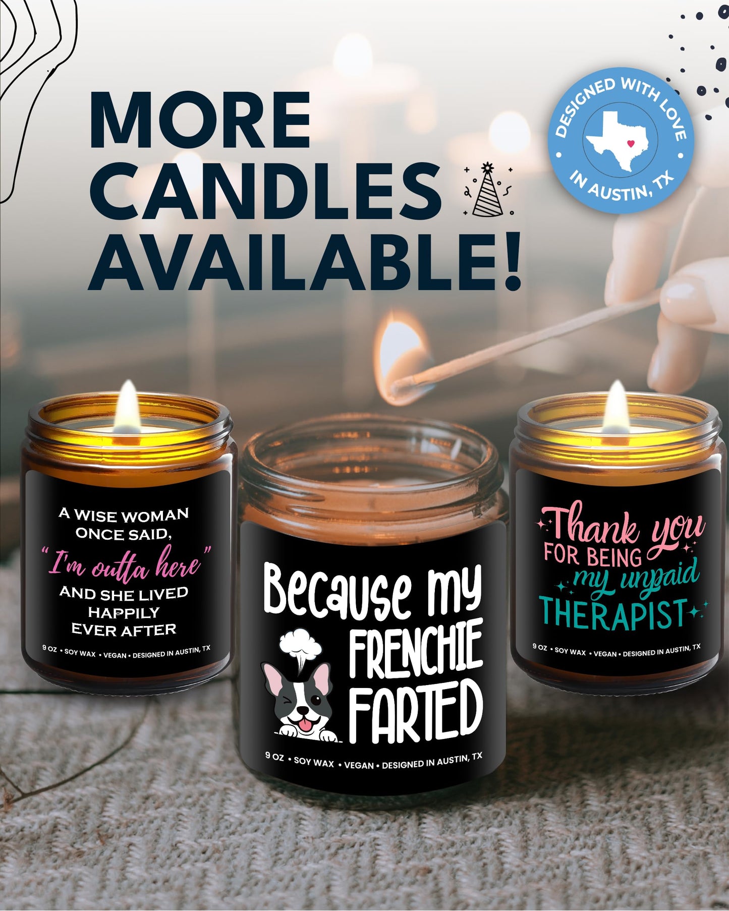 Funny Frenchie Candle, Frenchie Gifts for Women, Unique French Bulldog Gift Ideas, Best Present for Pet Lovers, Perfect Frenchies Presents for Girls, Birthday, Christmas, Gift-Ready