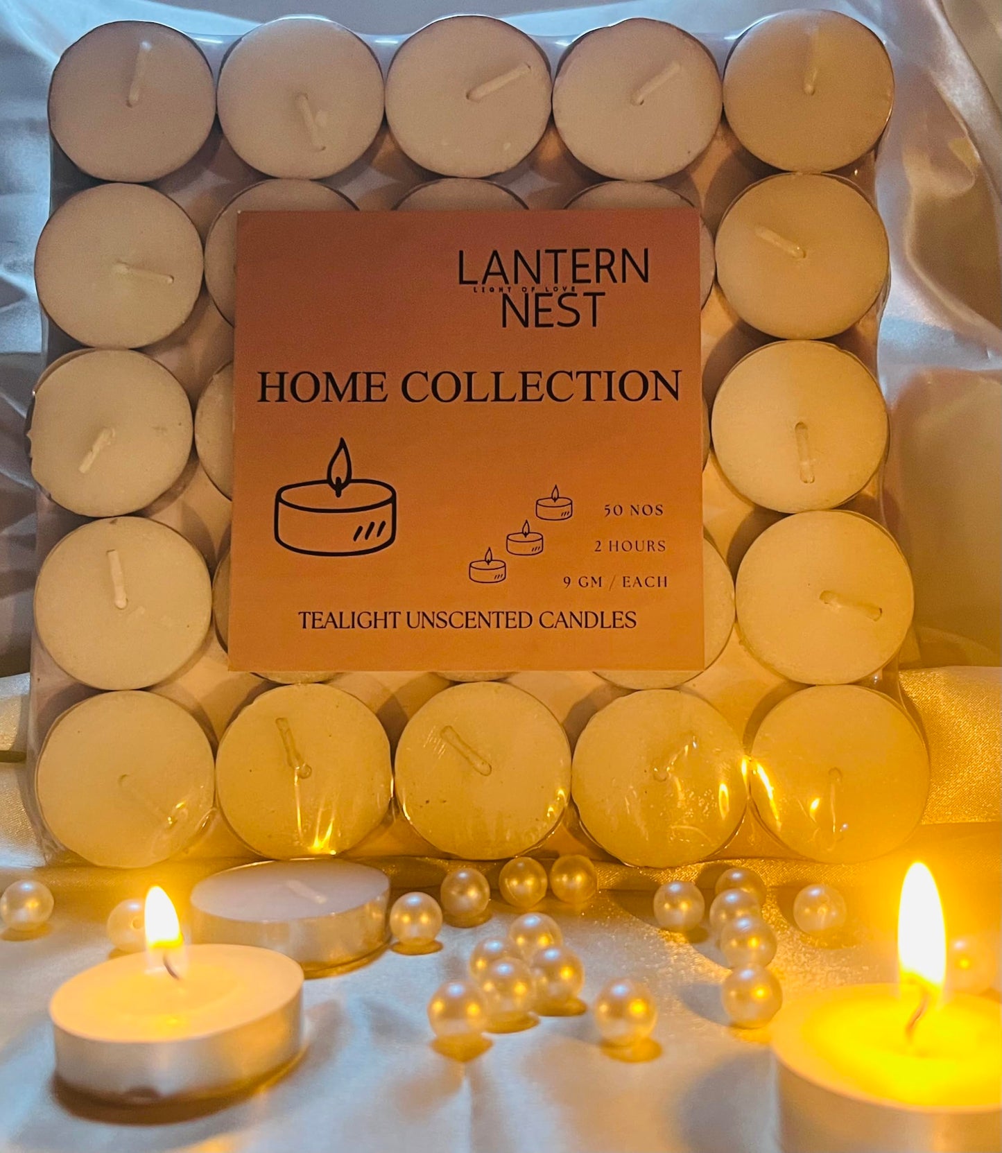 Lantern Nest Unscented Tealight Candles