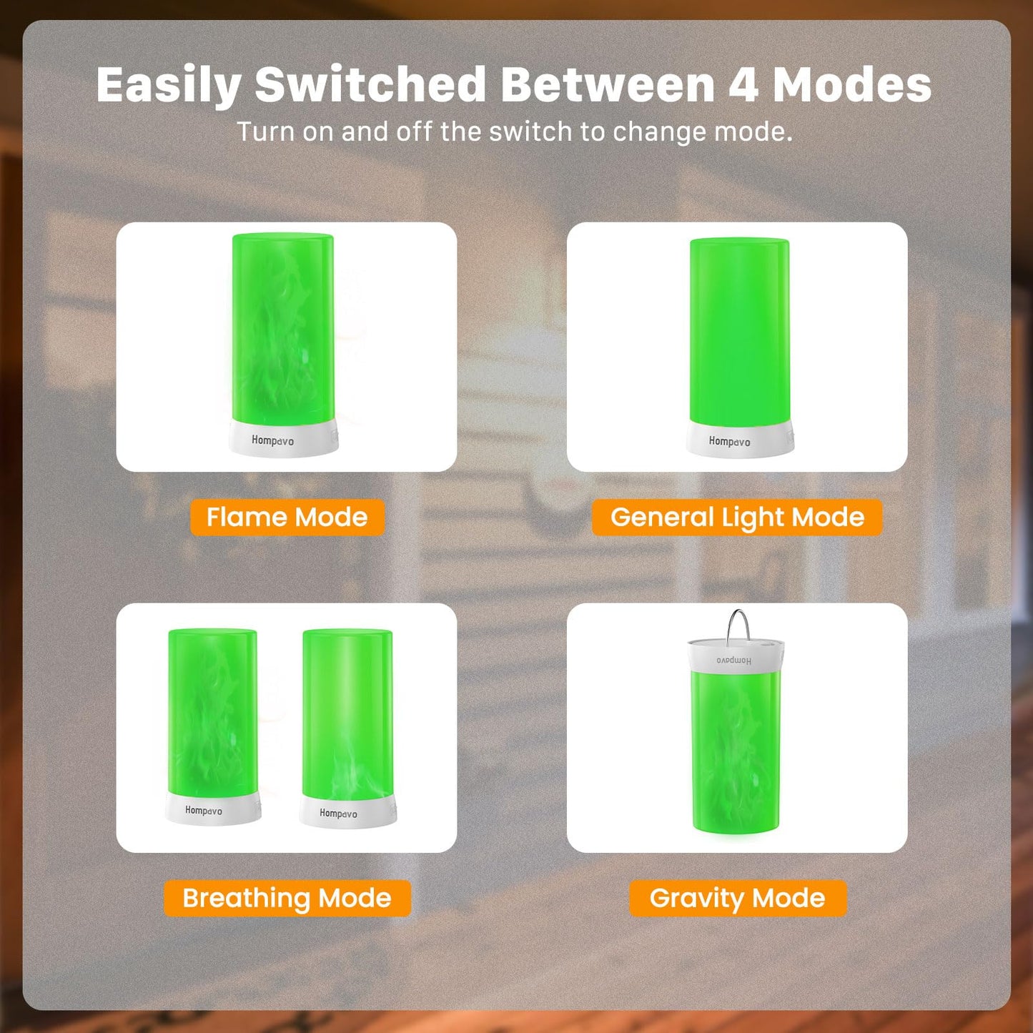 【Upgraded】 LED Flame Lights with Remote & Timer, 4-Mode Rechargeable Battery Operated Flameless Candles, Waterproof Pillar Flickering Lanterns for Room Patio Wedding Christmas Home Decor, Green