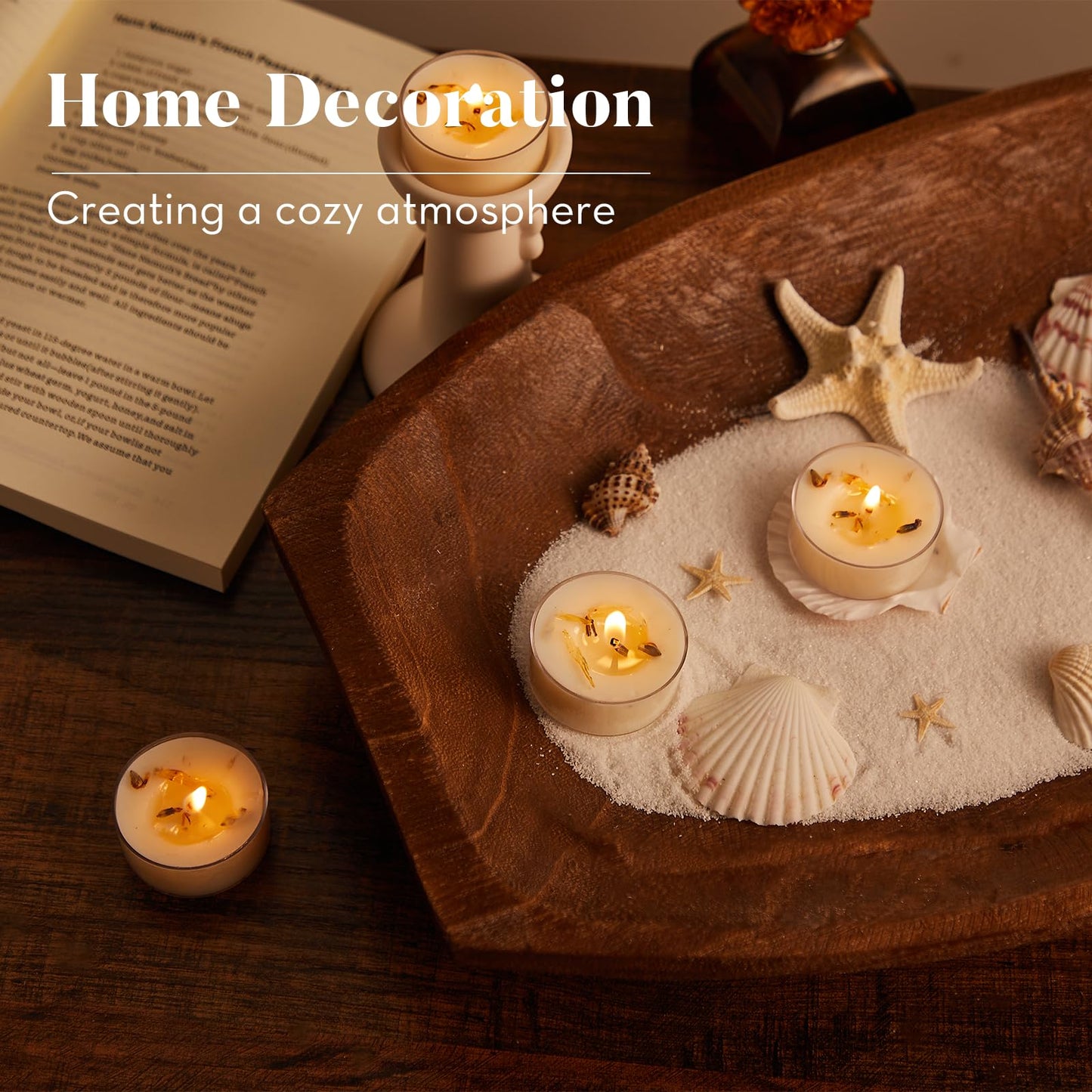 Ashlux Candle Set - 4H Tea Lights | Unscented Dripless Smokeless Clean Burning Long Lasting Candles for Wedding Home Decor Dinner Church Holiday