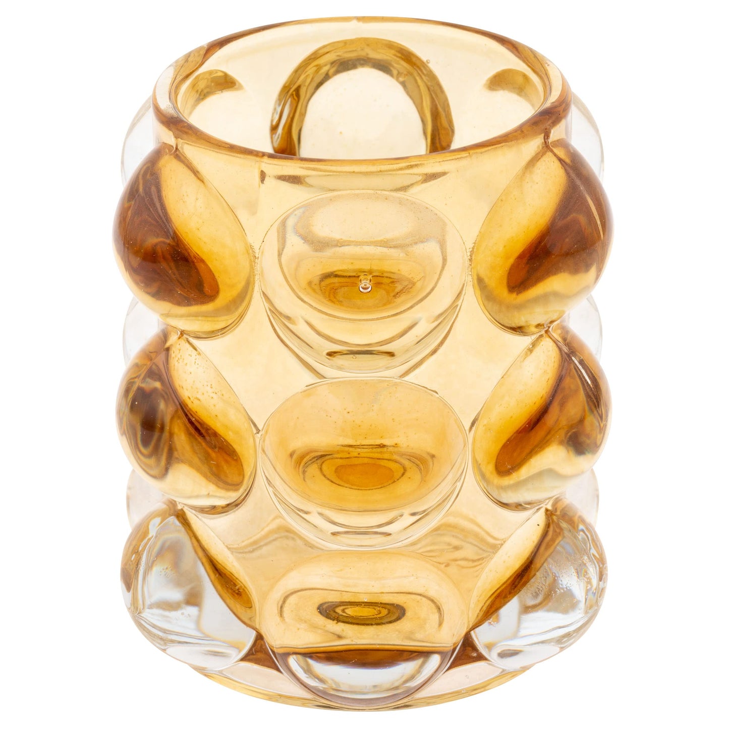 Karma, Lucia Hobnail Votive, Tea Lights Candle Holder, Glass Votive Candle Holders for Table Decorations, Baby Shower, Birthday Party, Weddings and Home Decor, Amber