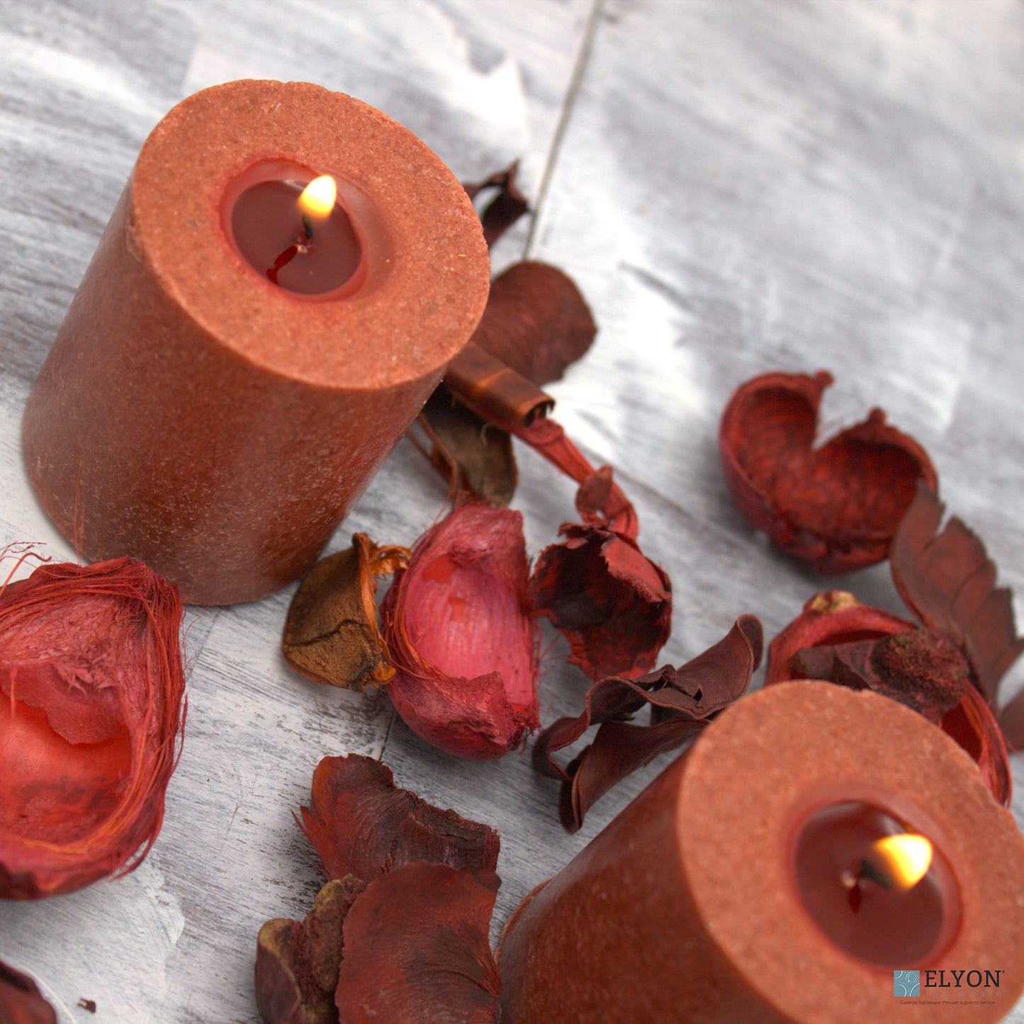 18 Red Colored Unscented Wax Votive Candles in Glass Holder, 24 Hours Burn Time