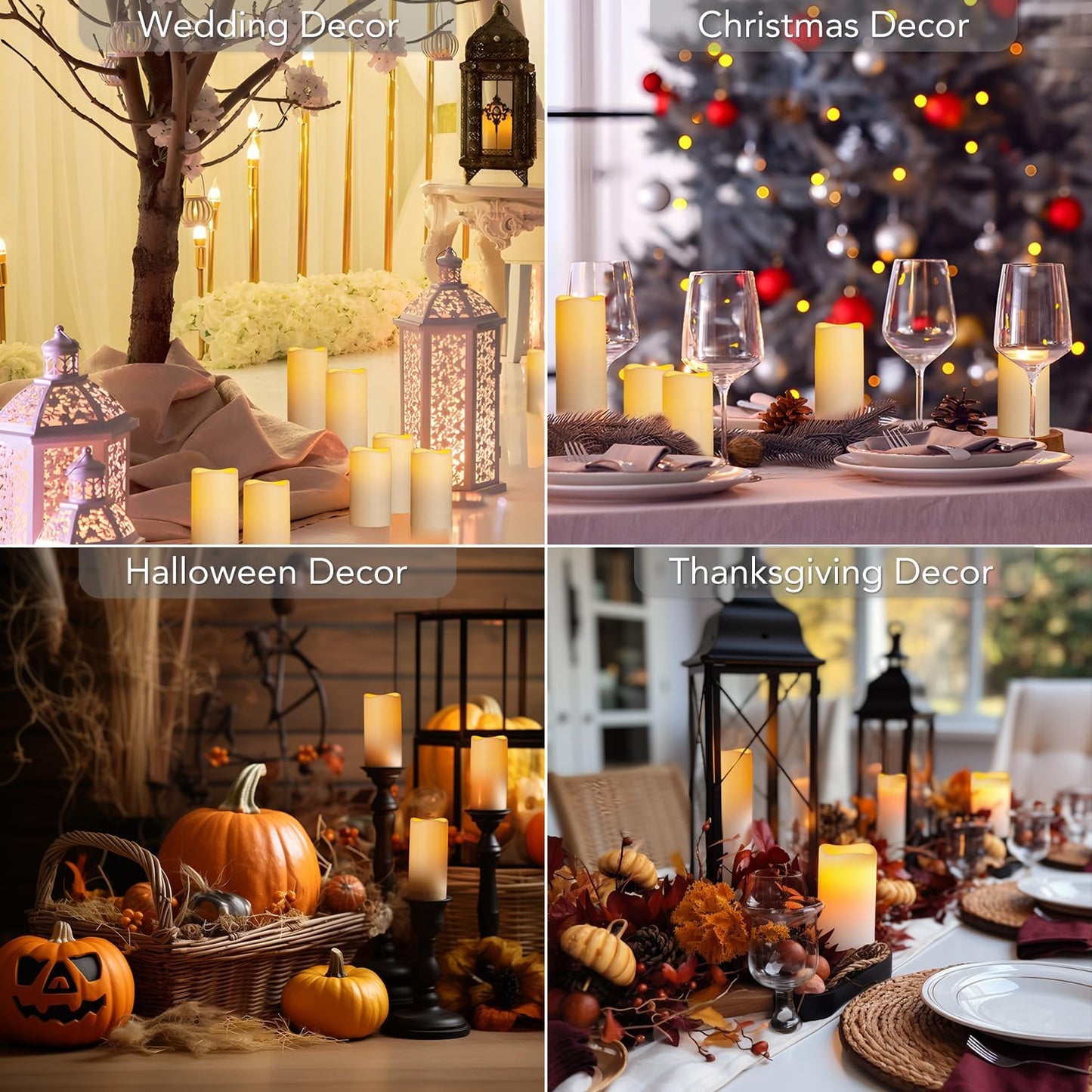 Metaku Flameless Flickering Candles Battery Operated LED Candles Set of 12 Ivory with Remote & Timer for Halloween, Christmas, Bedroom, Home, Wedding, Birthday Decoration D2.2'' x H4''5''6''7"