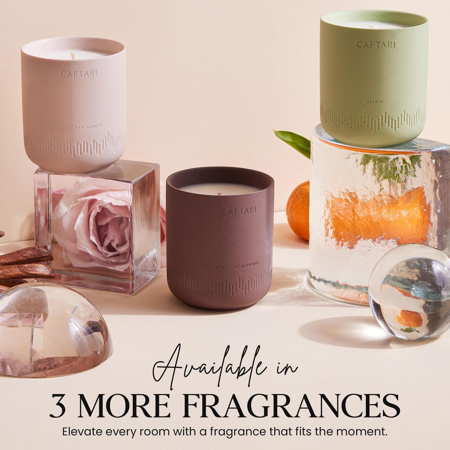CAFTARI Nidra Scented Candle for Home | Jasmine, Tuberose & Neroli | Non Toxic Candle | Premium Soy Candle | 60-Hour Burn | Vegan Aromatherapy | Elegant Ceramic Jar | Luxury Gift | 10.5