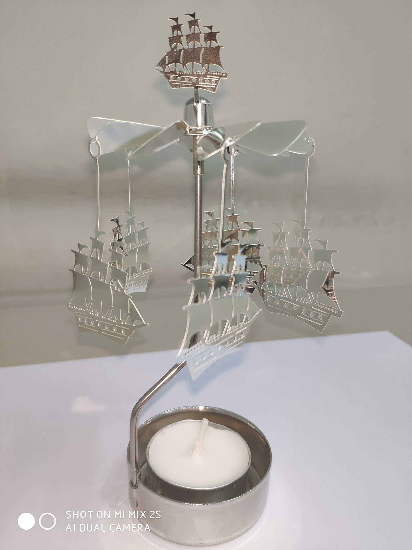 Rotary Candle Holder Spinning Candleholder Metal Small Gift (Ship)
