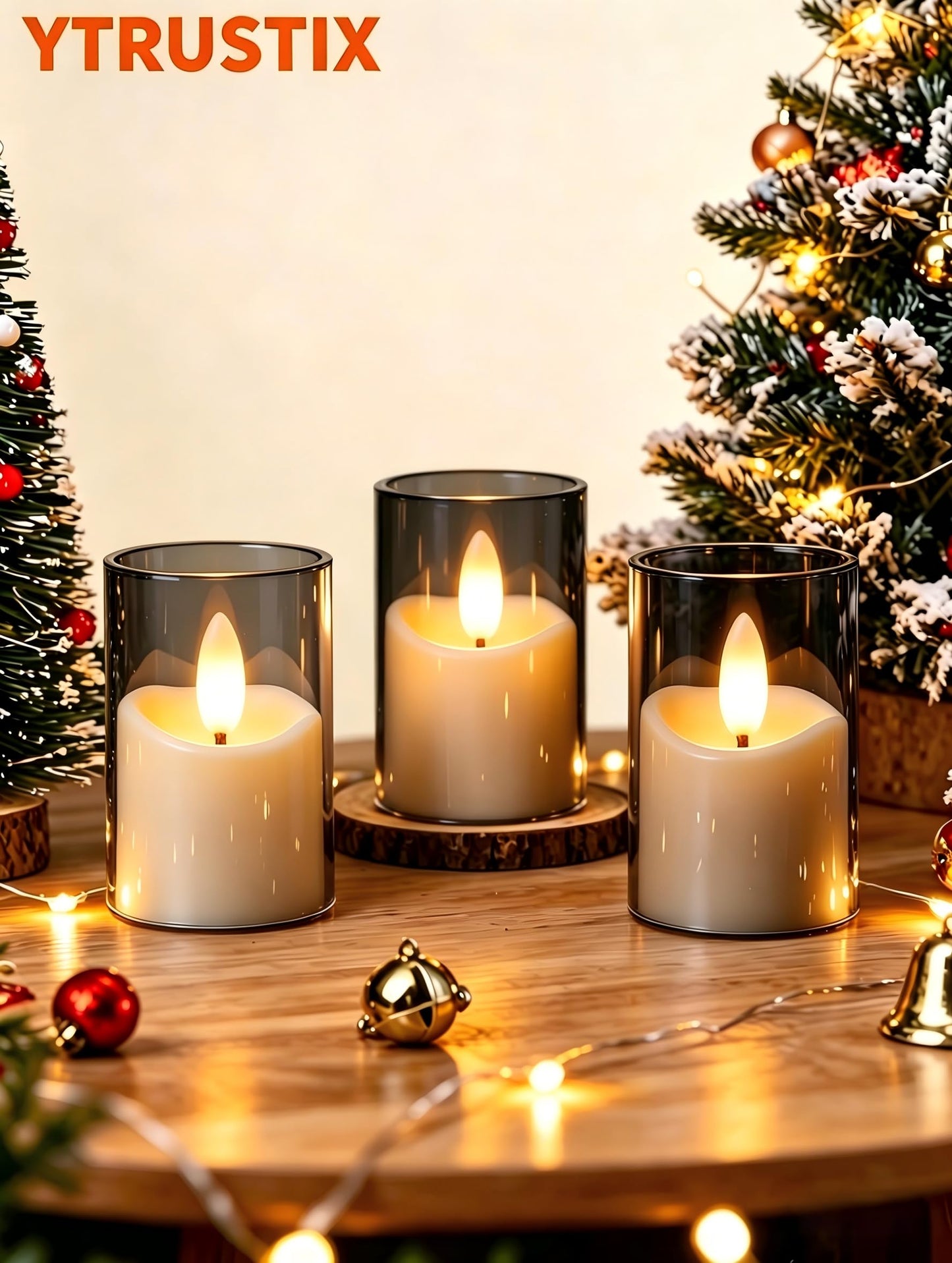YTRUSTIX Rechargeable Flameless Tea Light Candles with Timer Remote, 1.7"x2.5" Acrylic Small Votive Electric LED Candles Battery Operated for Home Aniversary Wedding Holiday Decor (Pack of 6, Gery)