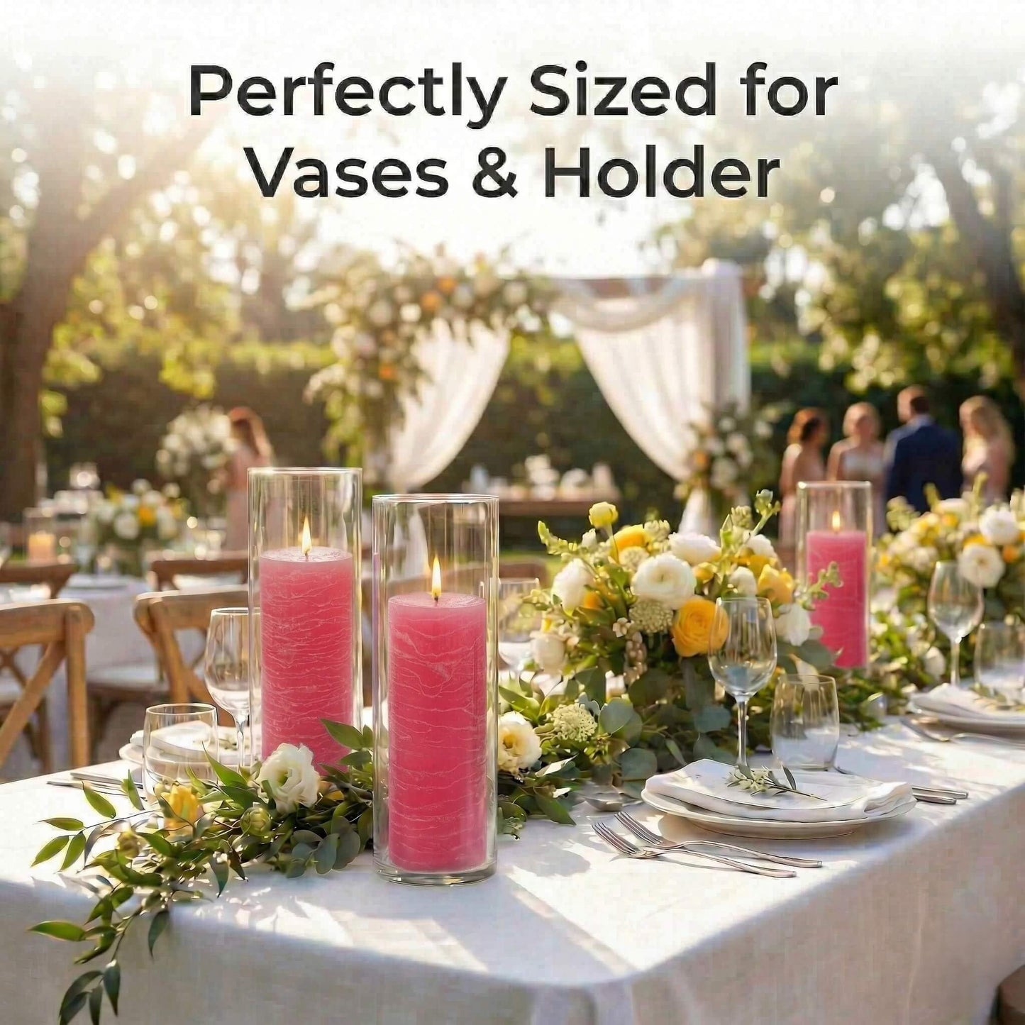 Richland Set of 3 Pillar Candles 3" x 6" Unscented (Pink Rustic) for Weddings Home Holidays Relaxation Spa Church