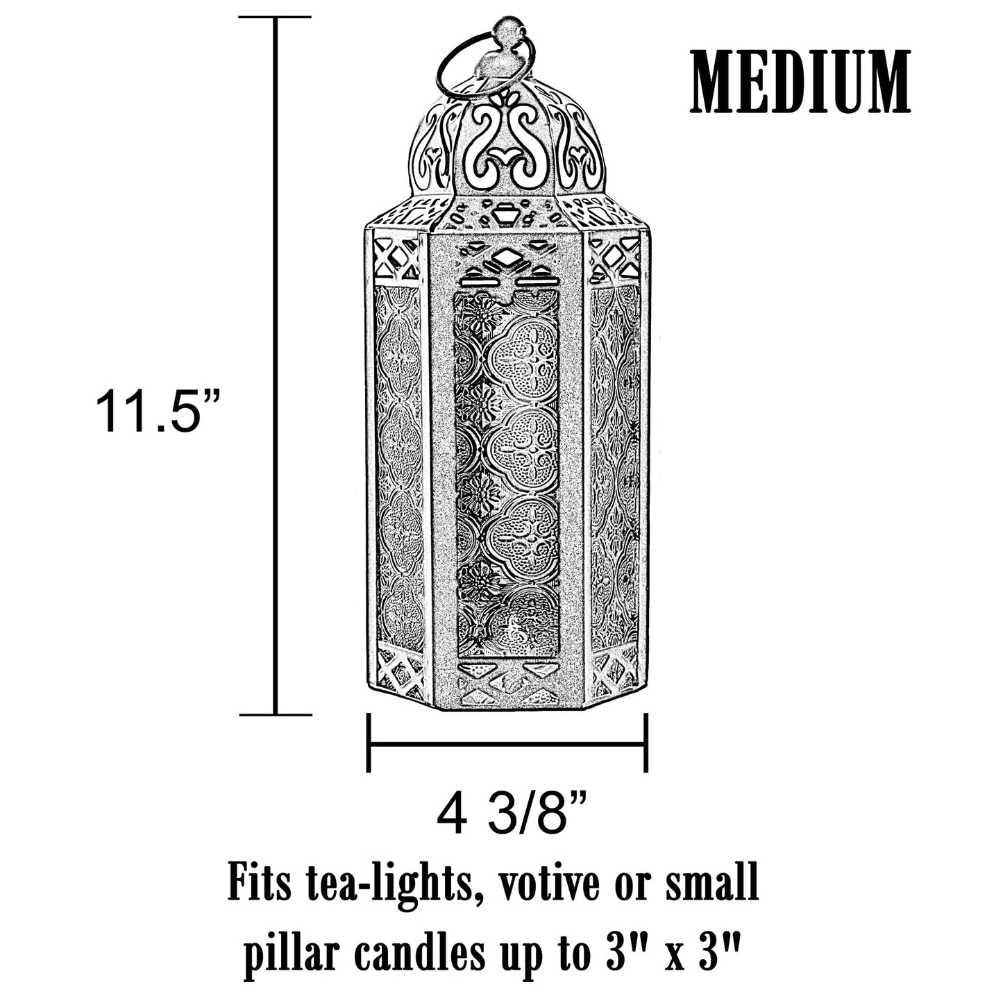 Vela Lanterns Decorative Indoor Moroccan Candle Holder & LED Fairy Lights -Twinkle Turkish Lamp, Fantasy Home Decor Table Centerpieces, Hanging Outdoor Patio Porch Wedding Ramadan (10.5", Blue)