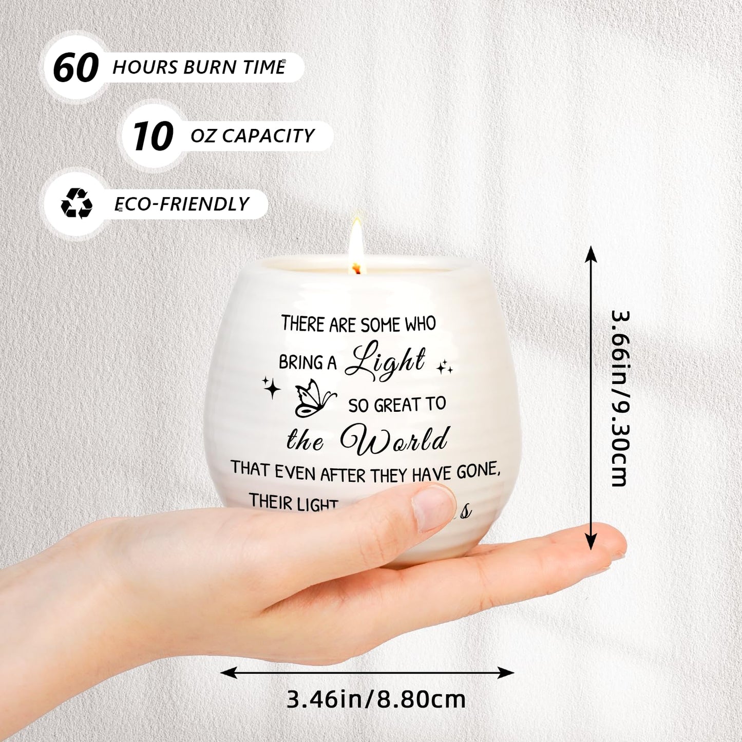 Sympathy Gift for Loss of Loved One,10 Oz Memory Candle for Loss of Loved One, Celebration of Life Decorations Memorial Gifts Bereavement Gift for Loss of Dad Mom,Sympathy Candles in Handmade Jar