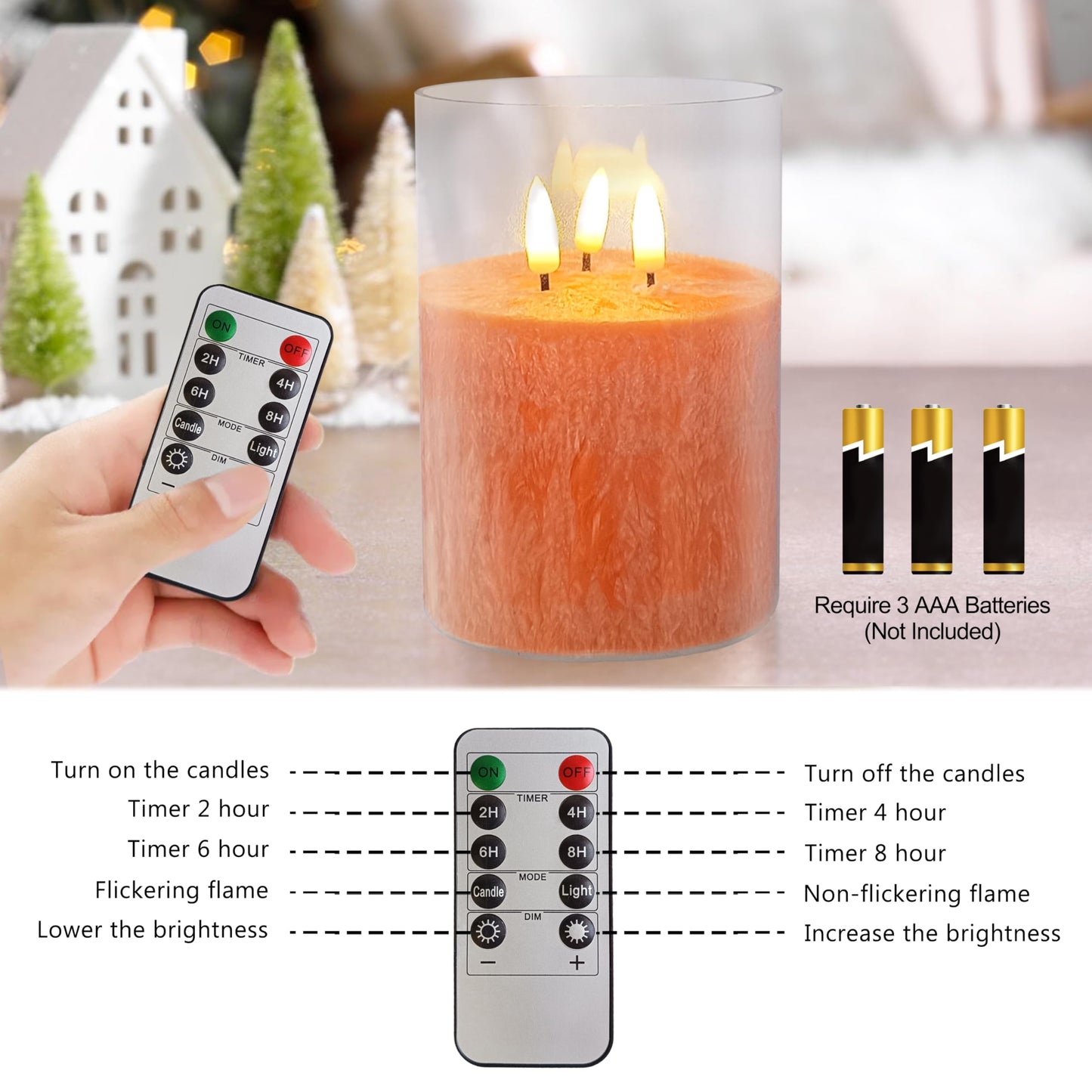 DEVSYWAX LED Candles Flameless Pillar Candles