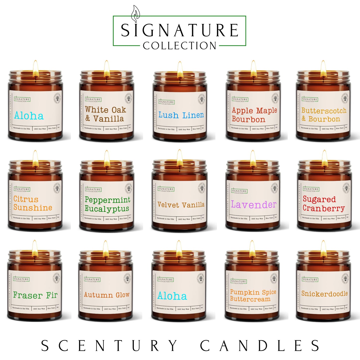 Apple Maple Bourbon Scented Candle, Many Scents to Choose from, All Natural Non-Toxic Soy Wax, Handmade in The USA (Apple Maple Bourbon)