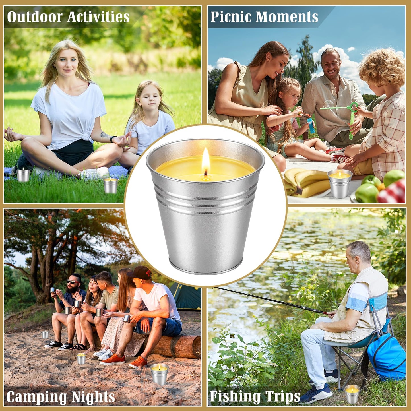 Citronella Candles Outdoor,8 Pack Soy Wax Citronella Candles (Total 40oz),Single Wick Patio Candle,200+ Hour Total Burn Time for Camping,Picnic,Backyard & Balcony