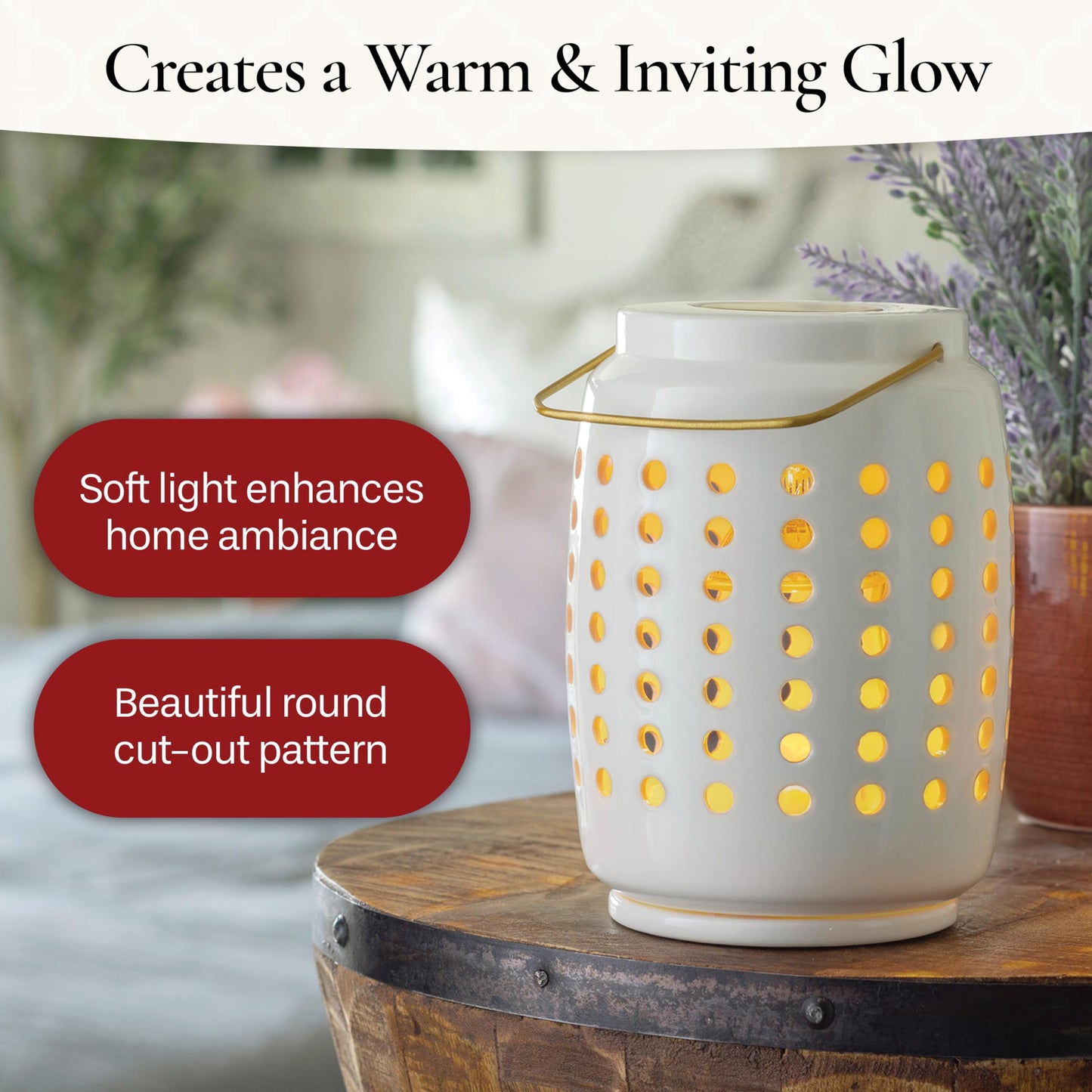 Candle Warmers Etc. Chelsea Lantern Canopy Illumination Warmer – Use with Any Wax Melts