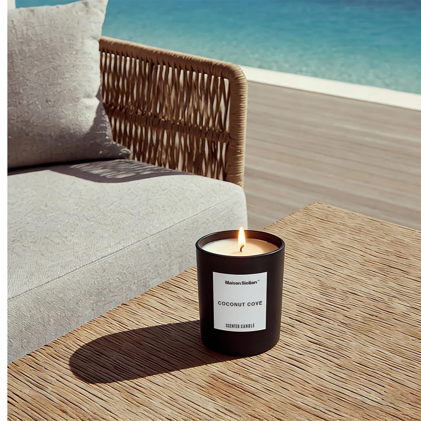Coconut Cove Candle by Maison Sicilian | Inspired by Alto Astral | 24 Hour Burn | Premium Coconut Beeswax Blend + Luxury Fragrance Oil | Cozy Silky Luxury Ambiance & Thoughtful Gift