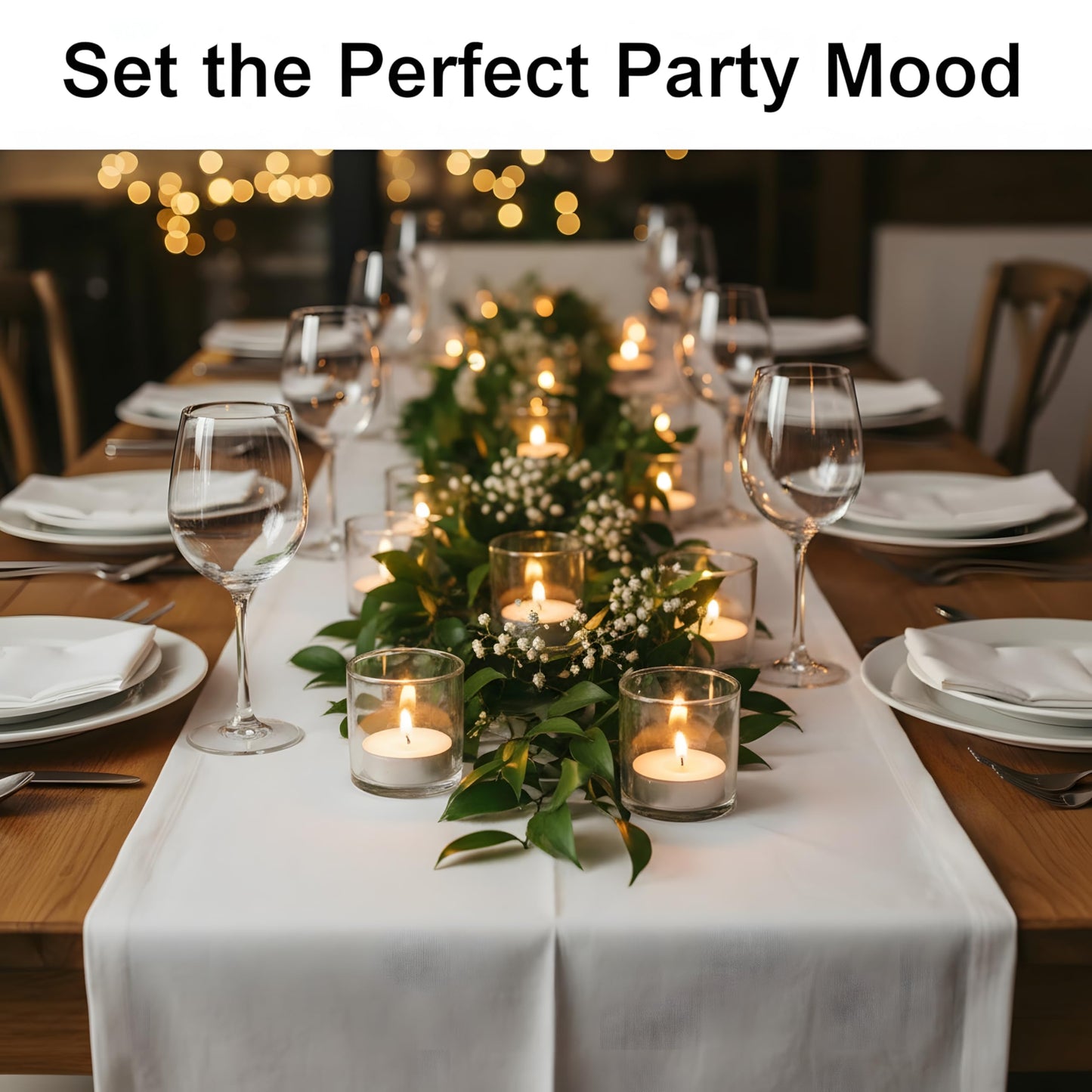 Tea Light Candles, 50‑Count – 4.5‑Hour Long‑Burning White Tealights for Warmers – Non‑Toxic, Smokeless & Soot‑Free Unscented Candles for Parties, Décor & Shabbat