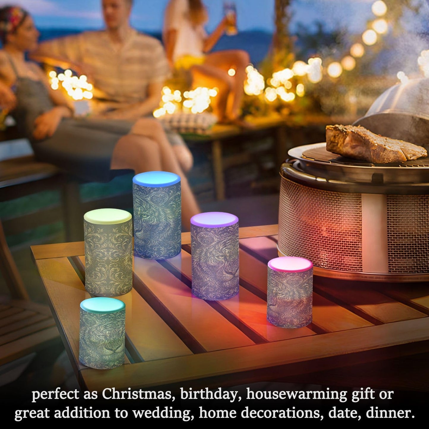 KGLDSNM Golden Lion Art LED Flameless Flickering Candle with Remote Timer Battery Operated for Indoor Outdoor Party Holiday Home Decor 2 Pack