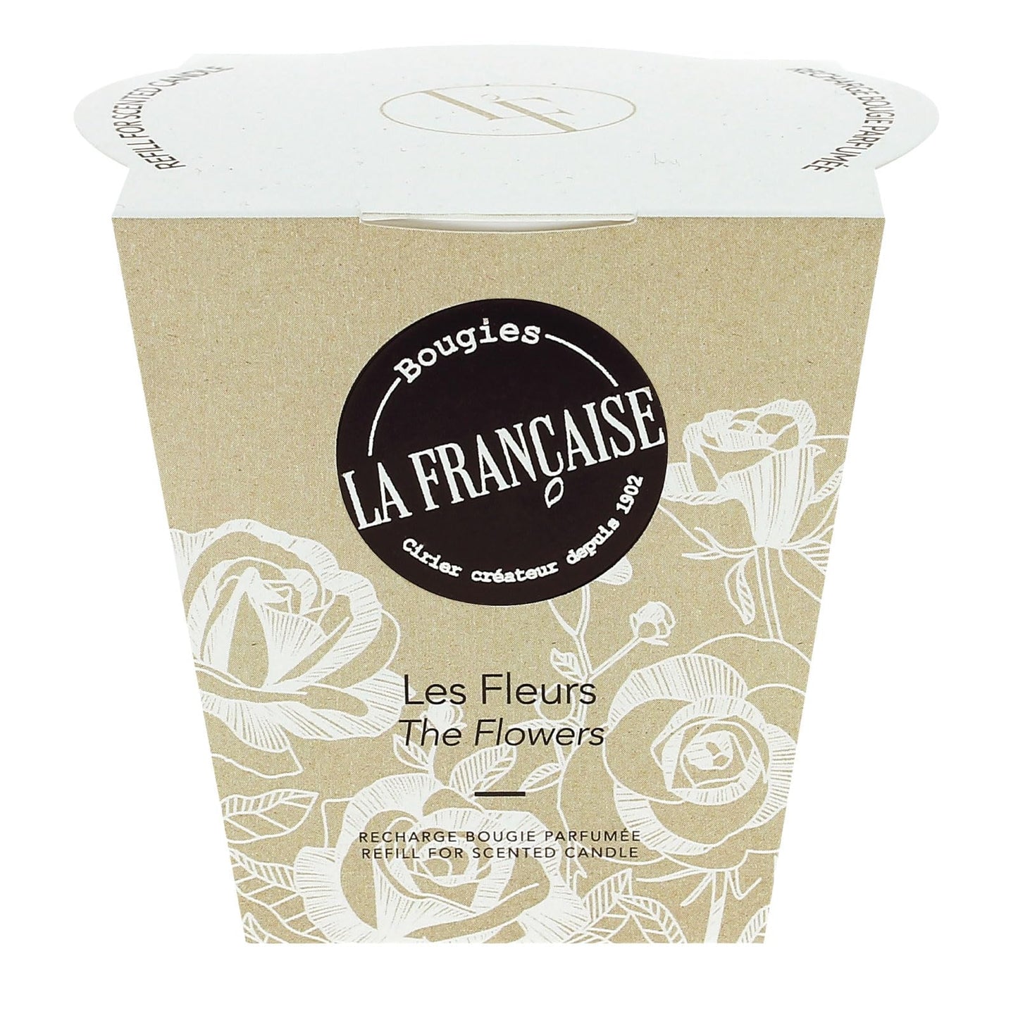 Bougies La Francaise - French-Made Scented Candle Refill - The Flowers - Made in France, 200g, +/- 40-Hour Burn Time - ‎2.97 x 3.27 x 3.38 inches