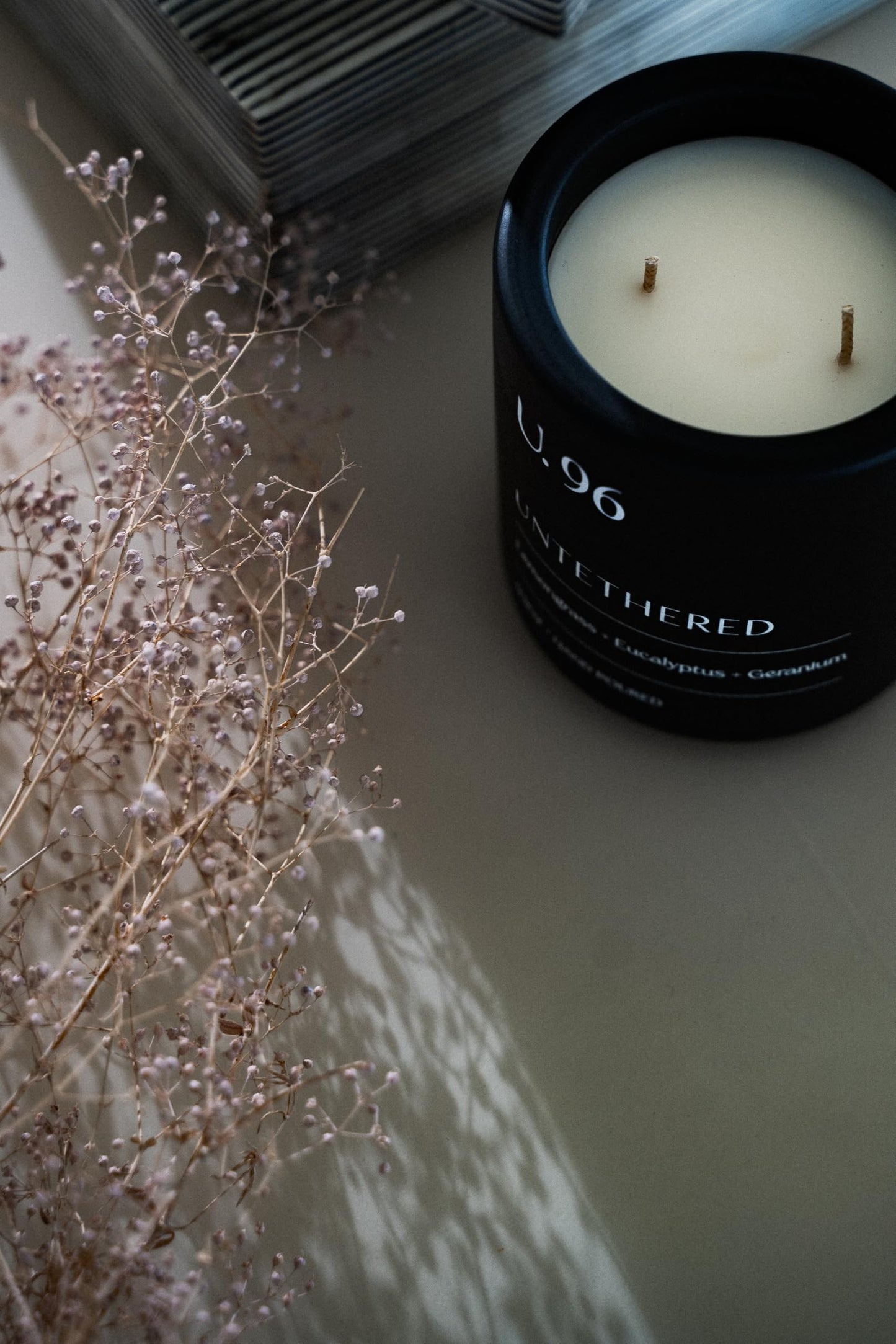 U.96 Luxury Scented Candle – Lemongrass, Eucalyptus & Amber | Hand-Poured in USA w/ 100% Natural Coconut & Apricot Wax | Double Wick, Long-Lasting Aromatherapy Candle for Home, Gift, & Rest (12.5 oz)