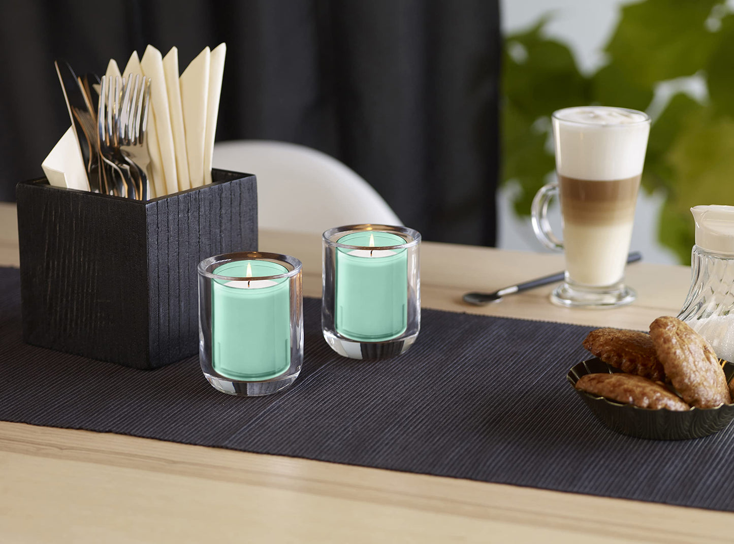 BOLSIUS 24 Hour Votive Candles - 20 Pack Wedding Candles in Green Unbreakable Plastic Cups - Premium European Quality - Unscented Smooth and Smokeless Relight Candles