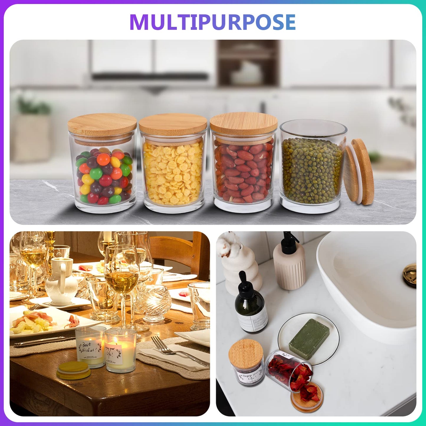 20 PCS Candle Jars,Candle Jars with Lids,Candle Making Kit,Bulk CandleJars For Candles