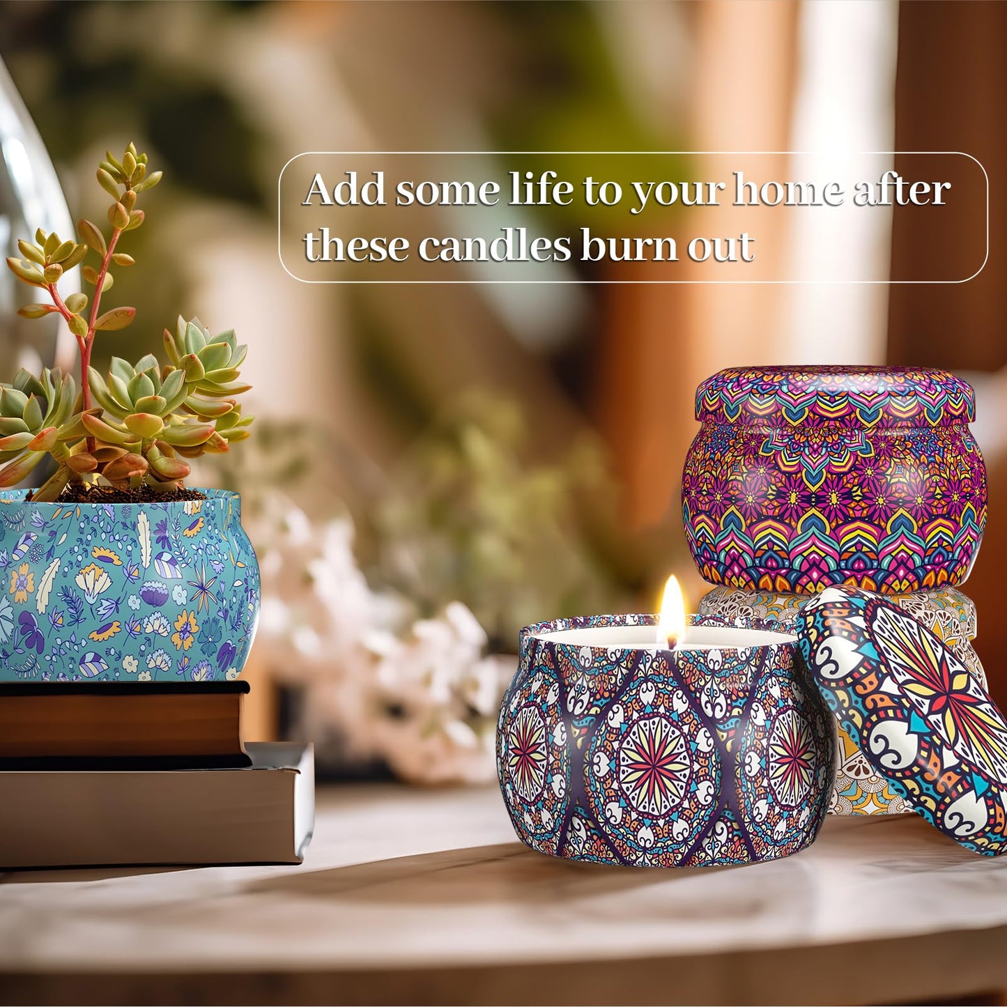 TranquilBliss Scented Candle Set, 4 Pack Soy Wax Candles, 120H Burn Time, Ideal Gifts for Women, Birthday Presents