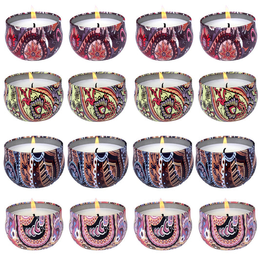 KNOURT 32 Pack Scented Candles Gift Set, Natural Soy Wax Travel Tin Candles for Home Scented, Ideal for Christmas, Birthday, Thanksgiving, Valentines Day Gifts