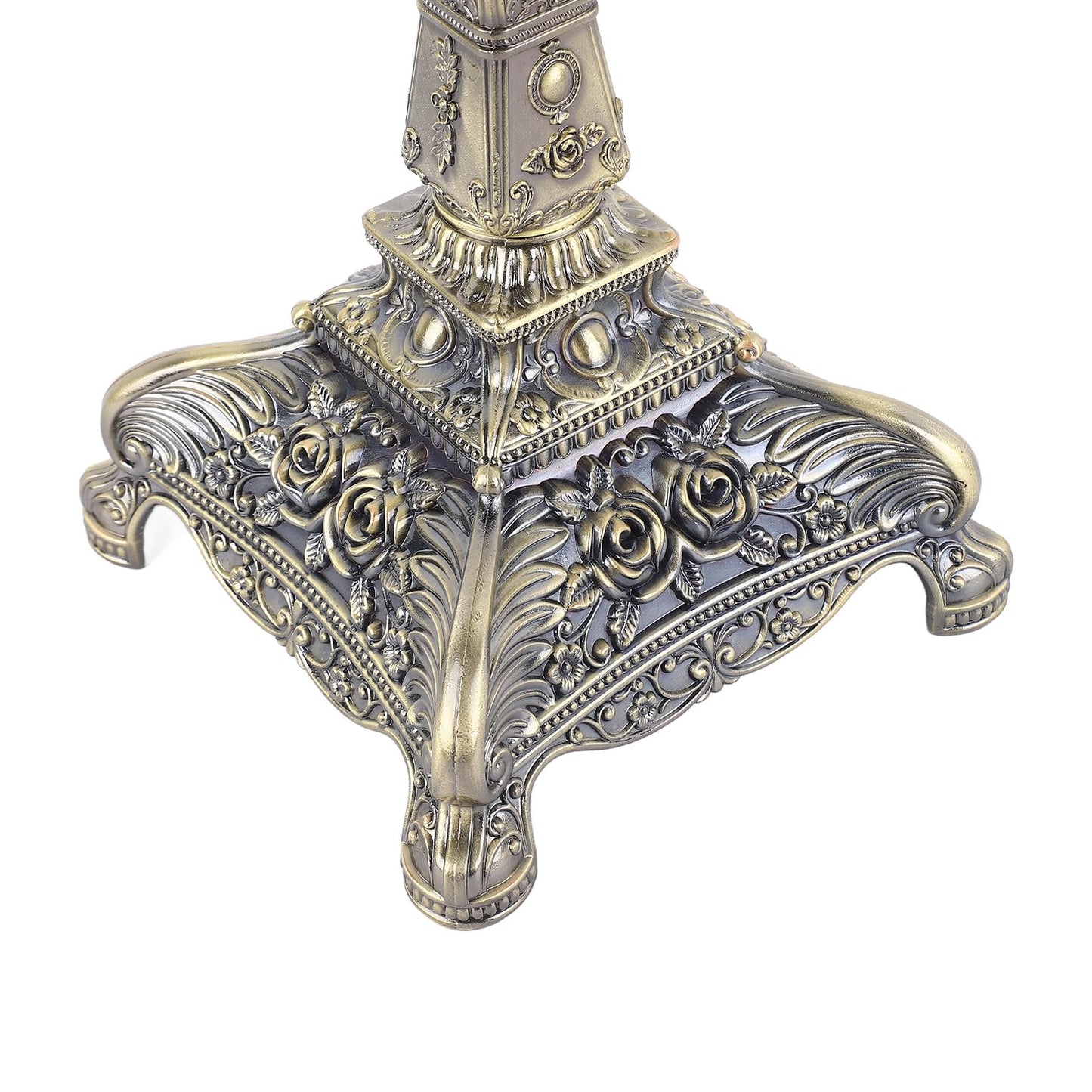 Tyenaza Metal Candelabra, European Style Retro Candlestick Holder Romantic Candle Holder Decoration Elegant Candle Stand for Wedding Dining Table Christmas Party Home Decoration (Bronze - 3 Heads)