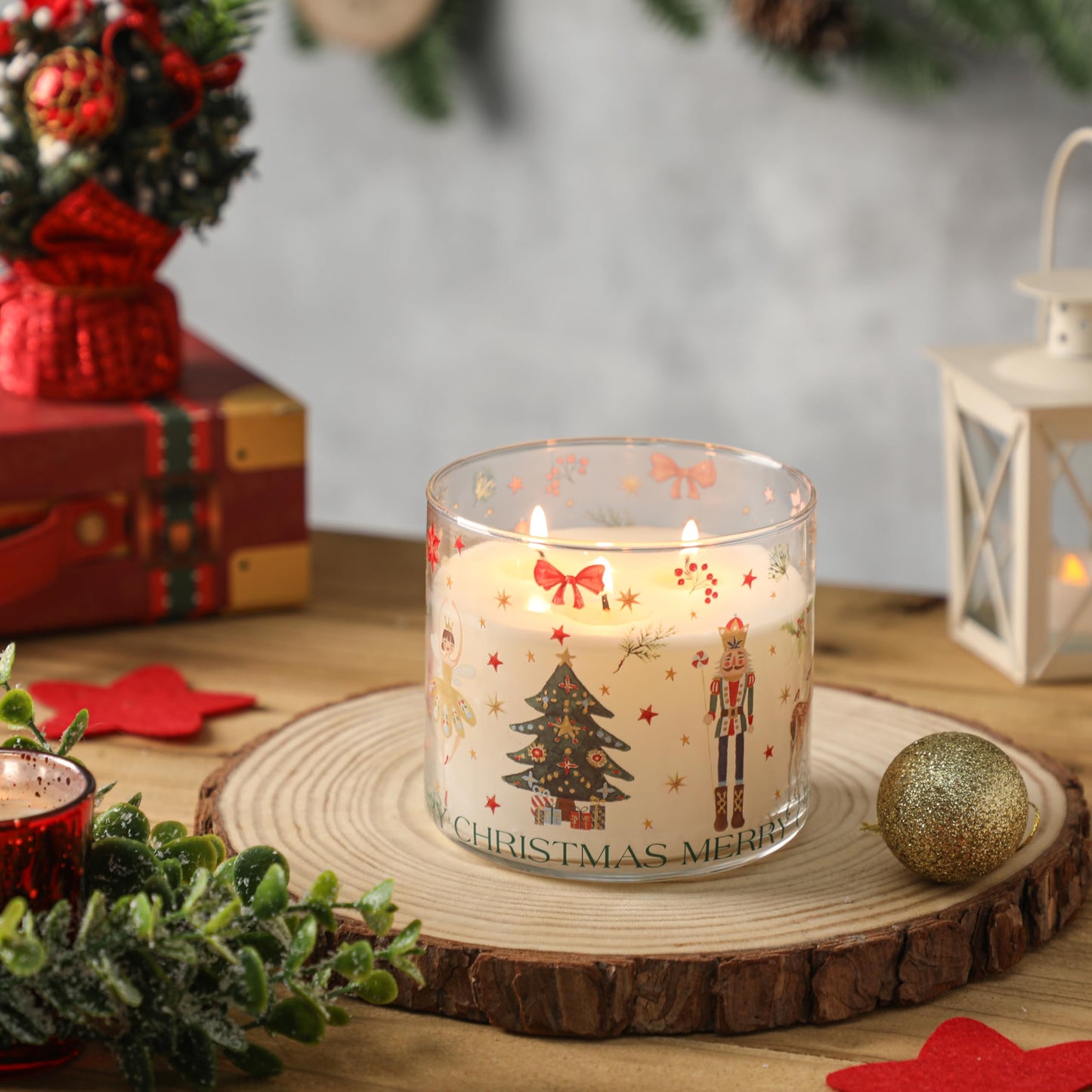 Christmas Candle, Pine Scented Candle, Xmas Candle Gift, Christmas Tree Nutcracker Ballet Girl Design, Winter Candles Gift, 14oz